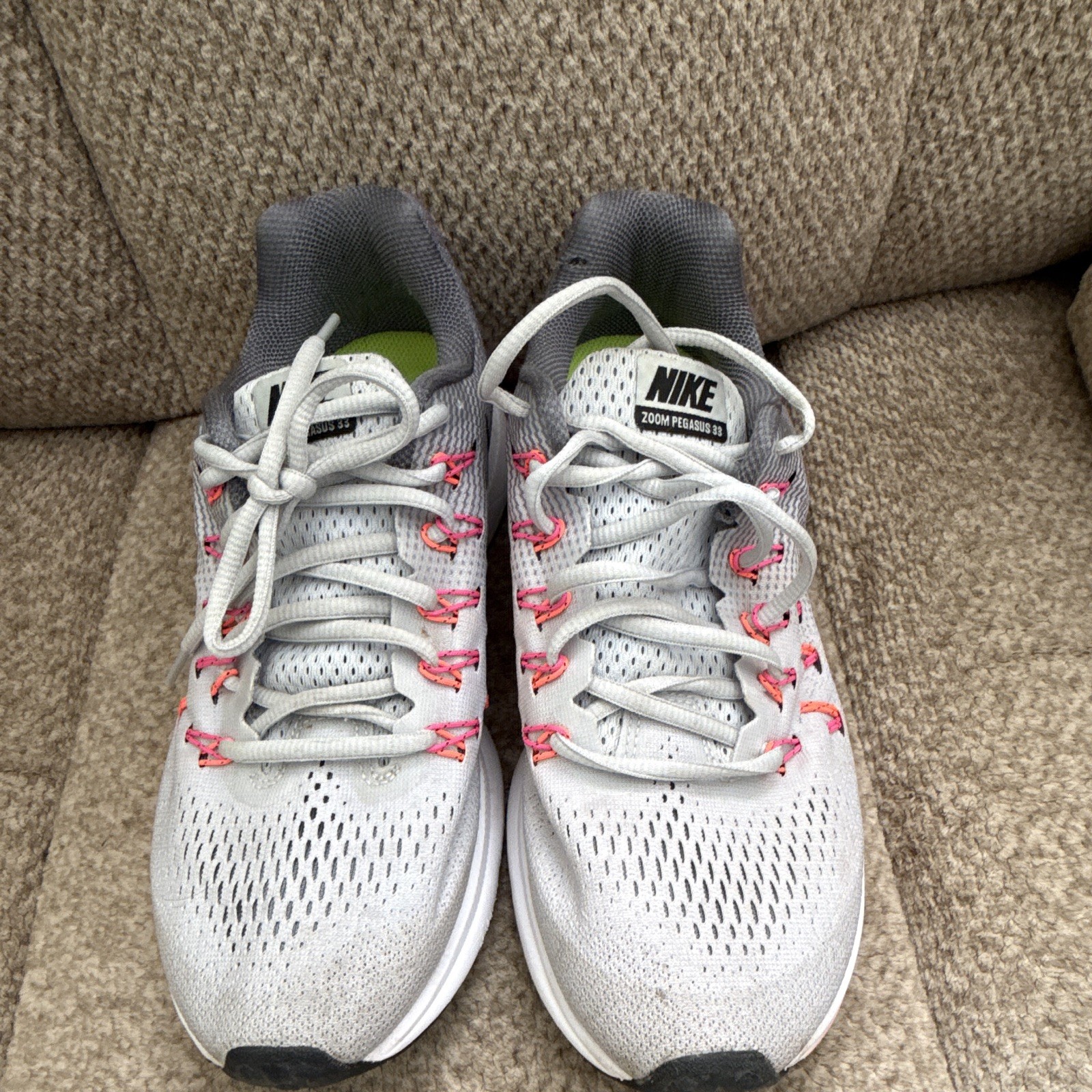 Nike Air Zoom Pegasus 33 Women’s Running Shoes Breathable Mesh Gray Pink Black