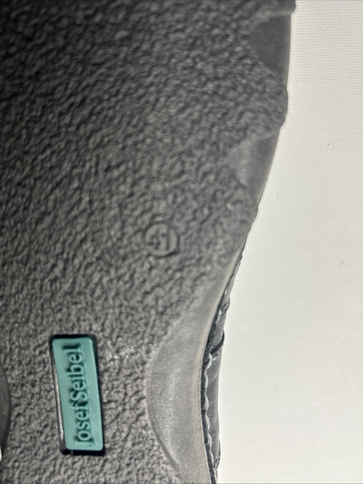 New Josef Seibel Black Leather Shoes 11 Hook & Loop Strap