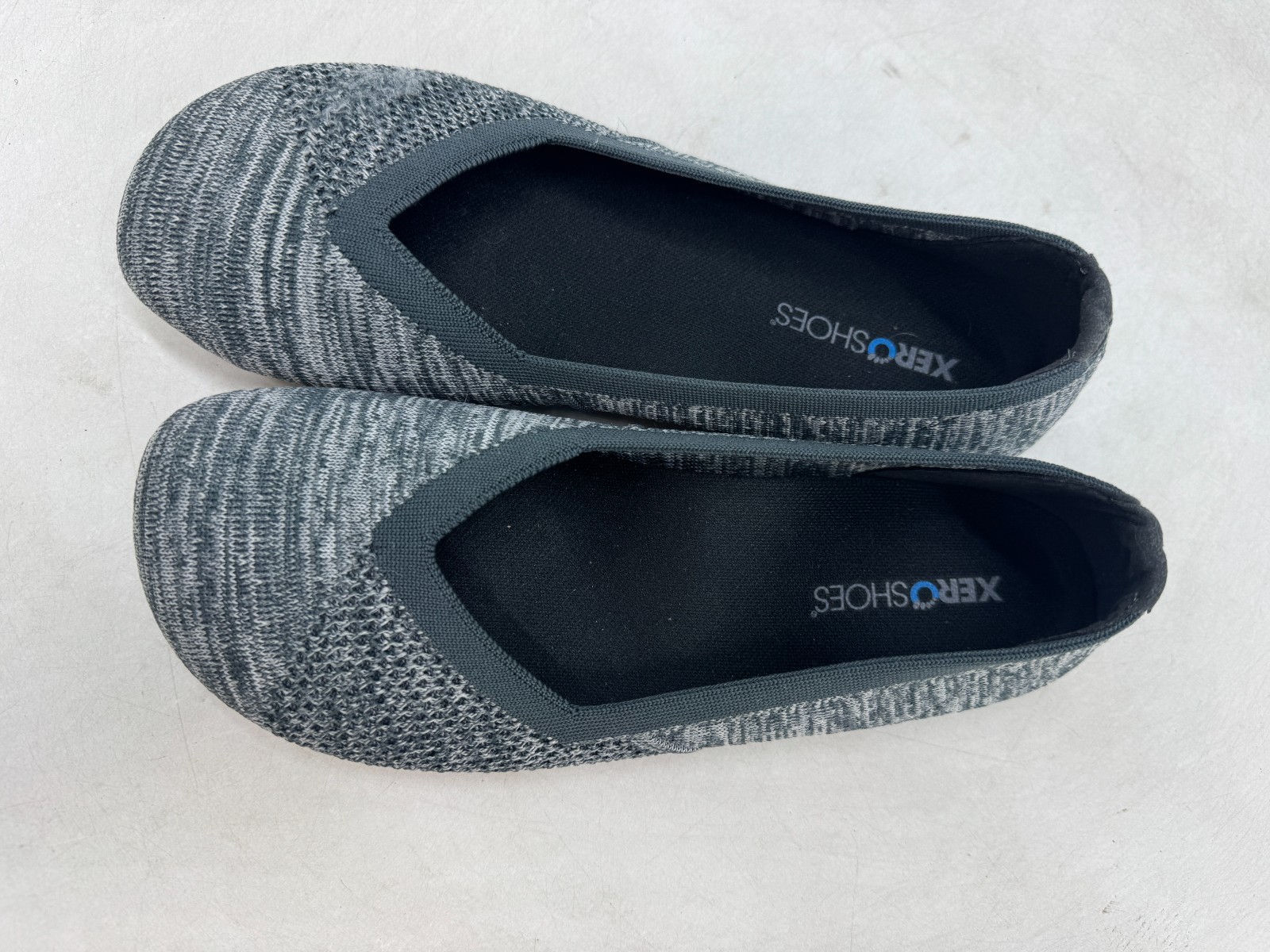 Xero Shoes Phoenix Knit Barefoot Ballet Flats Women’s Black Gray Slip On- 8