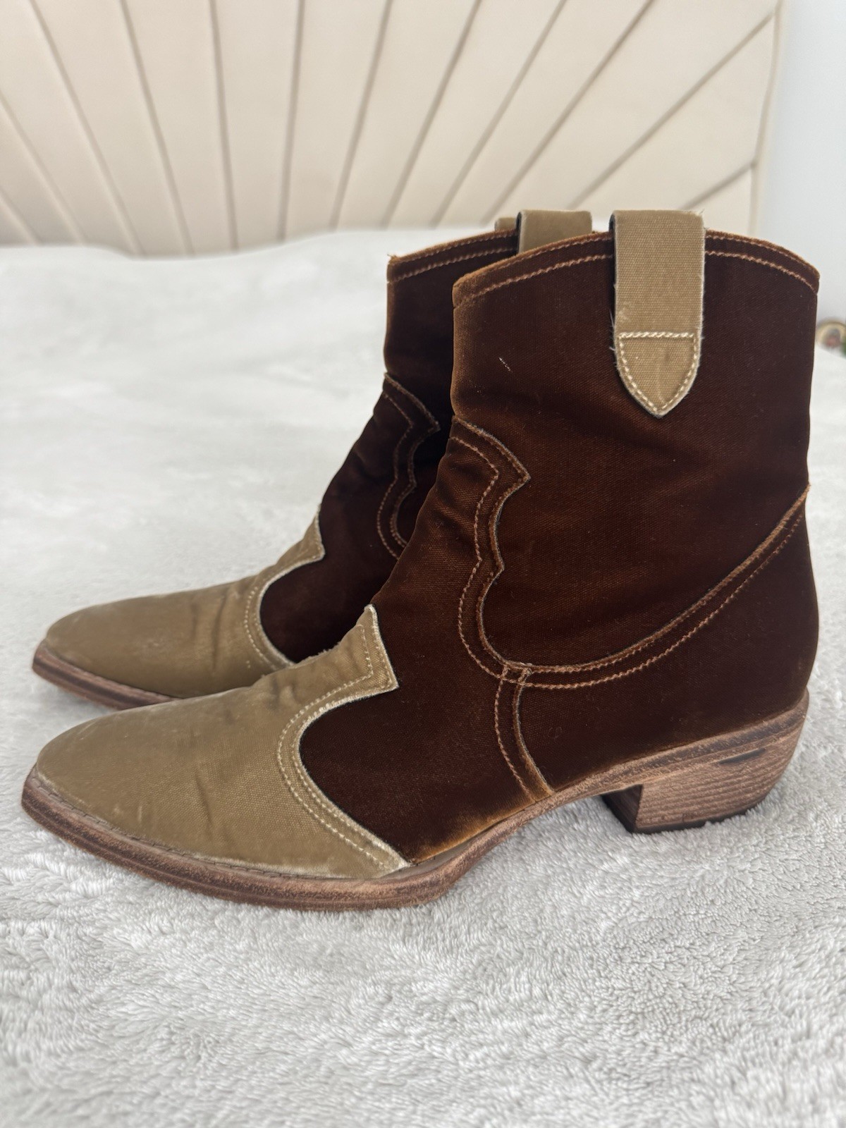 Vero Cuoio Madison Maison by King Tariufoli Velvet Ankle Boots Womens 40