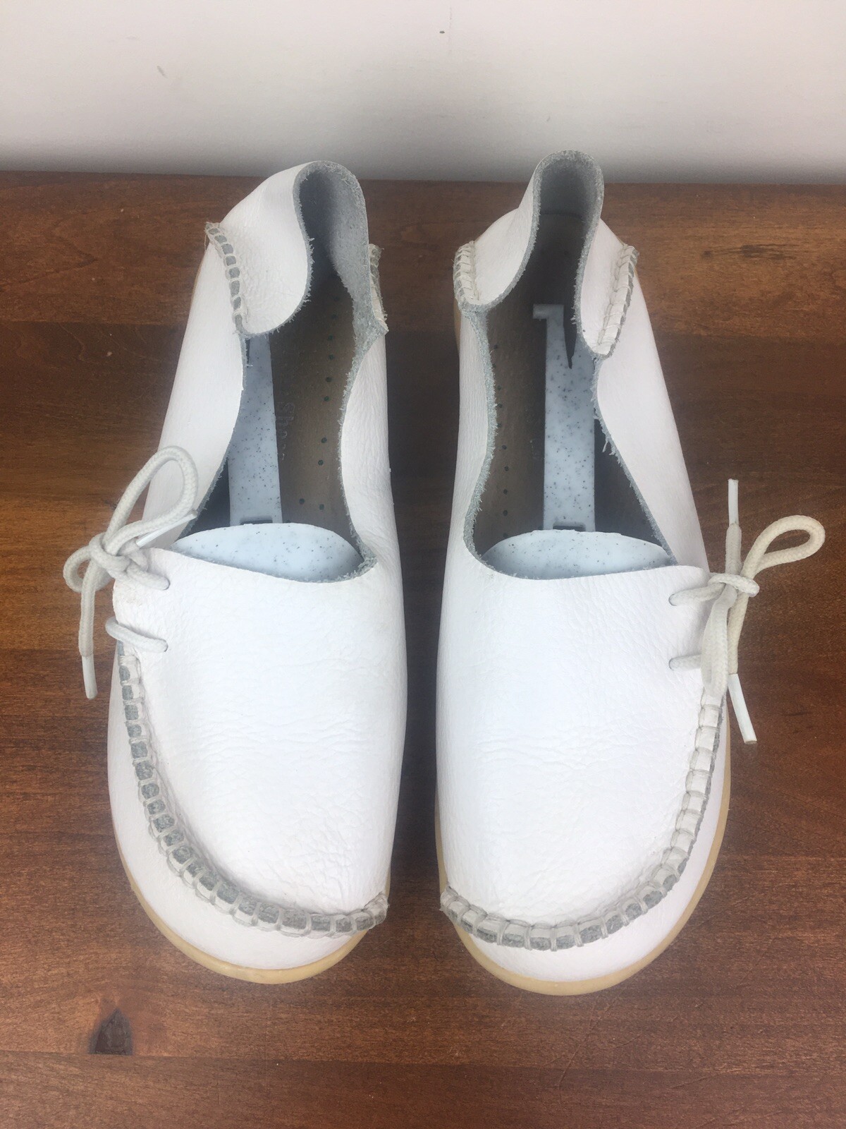 FASHION SHOES Women’s White Soft Leather Casual Shoes Size EU 37 US 6-6.5