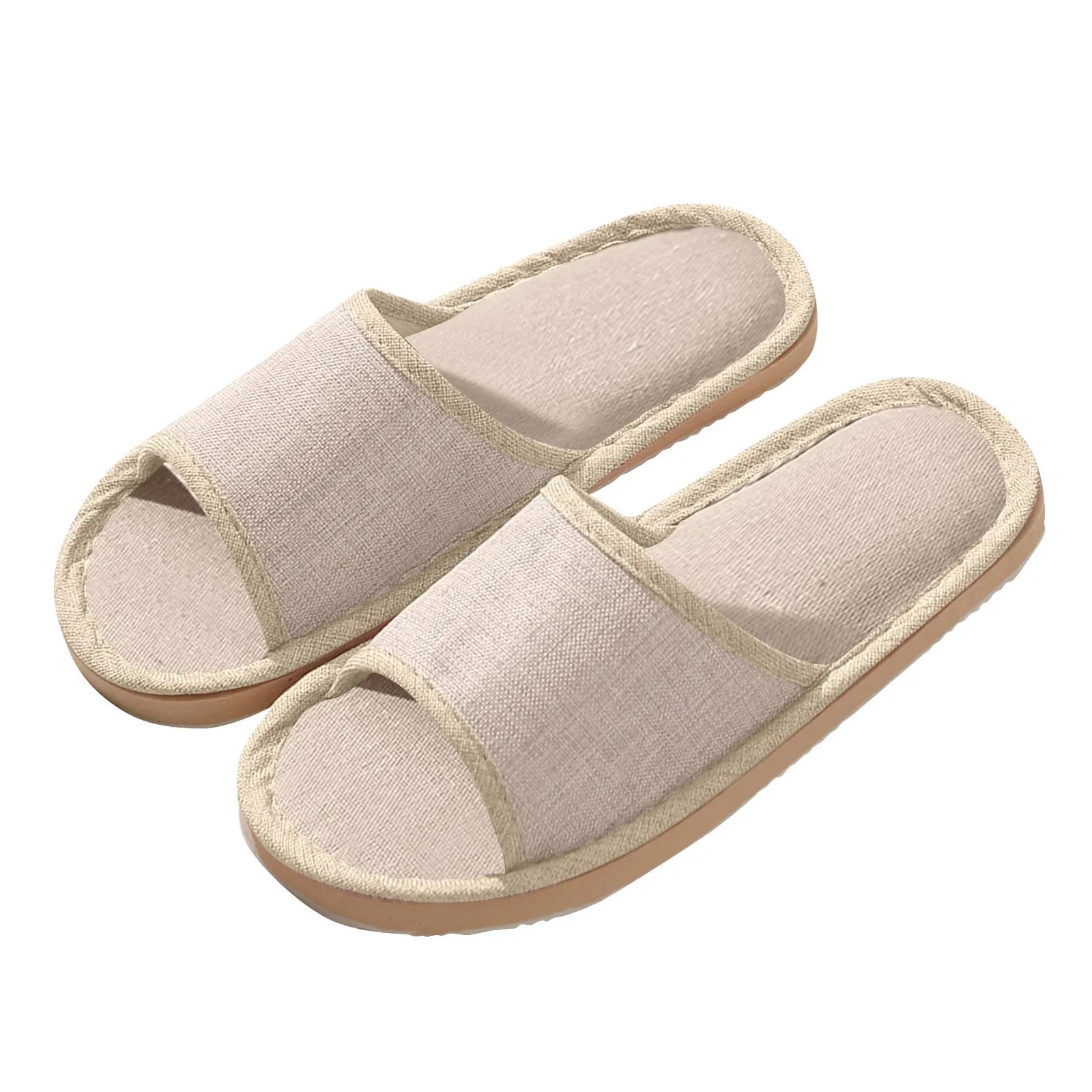 Four Season Linen Home Slippers Women Indoor Bedroom Women House Slides Autumn U