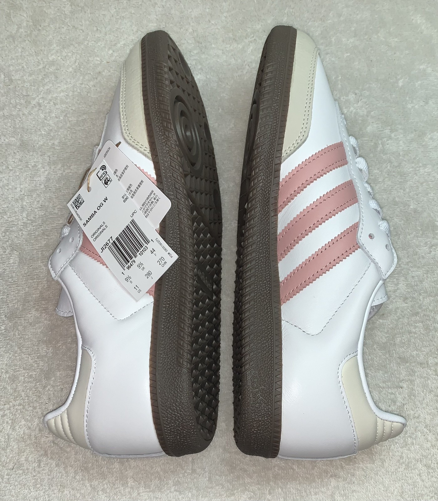 ADIDAS ORIGINALS SAMBA OG W CASUAL SNEAKERS WOMENS SZ 11 WHITE MAUVE JI2677 NIB