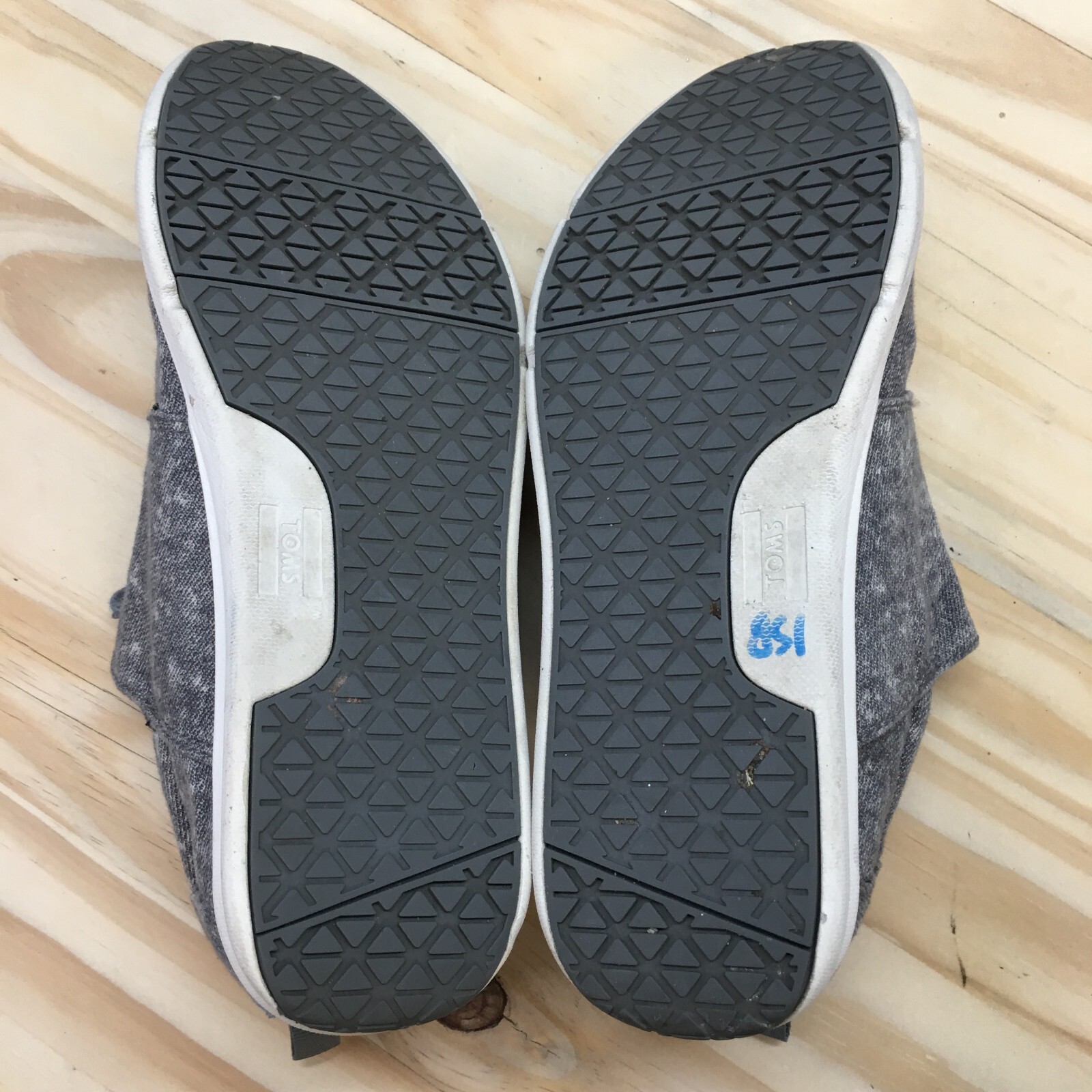 Toms Del Rey Shoes Womens 7.5 Casual Sneakers Walking Gra Fabric Lace Up Comfort