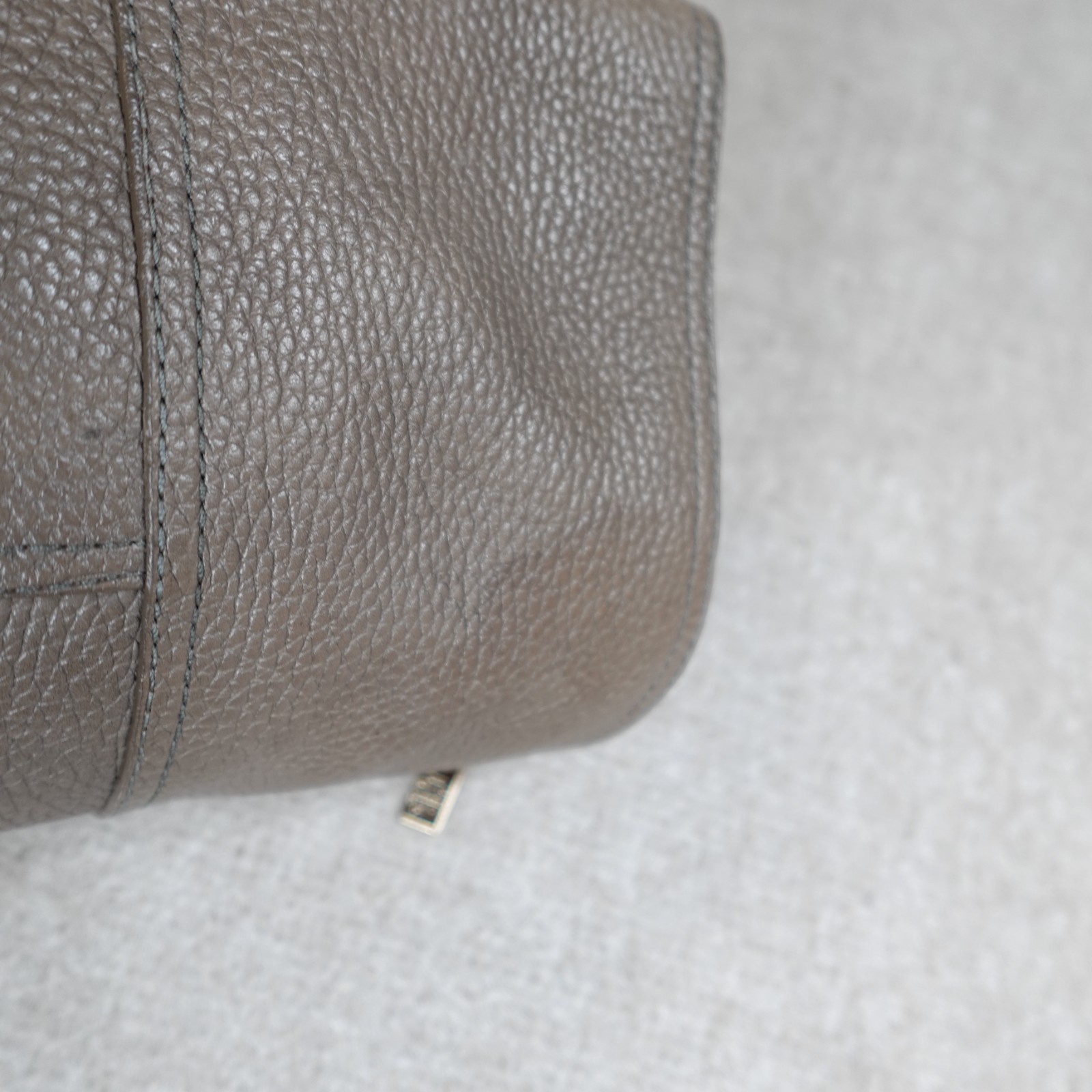 Tory Burch Womens Boots 8.5 Brown Gray Zip Heeled Pebbled Jenna Knee High