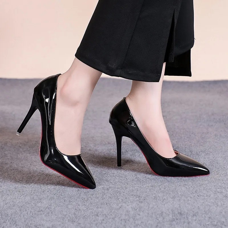 Sexy Red Bottom Women High Heels Classic Ladies Pumps Autumn Leather Dress Heel