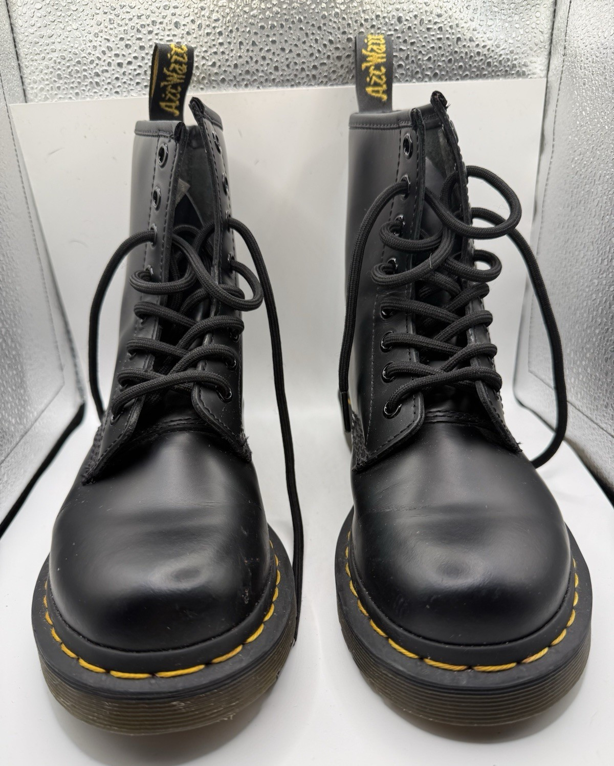 Dr. Martens 1460W 1460 Black Leather Lace-Up Ankle Combat Boots Women’s US 5