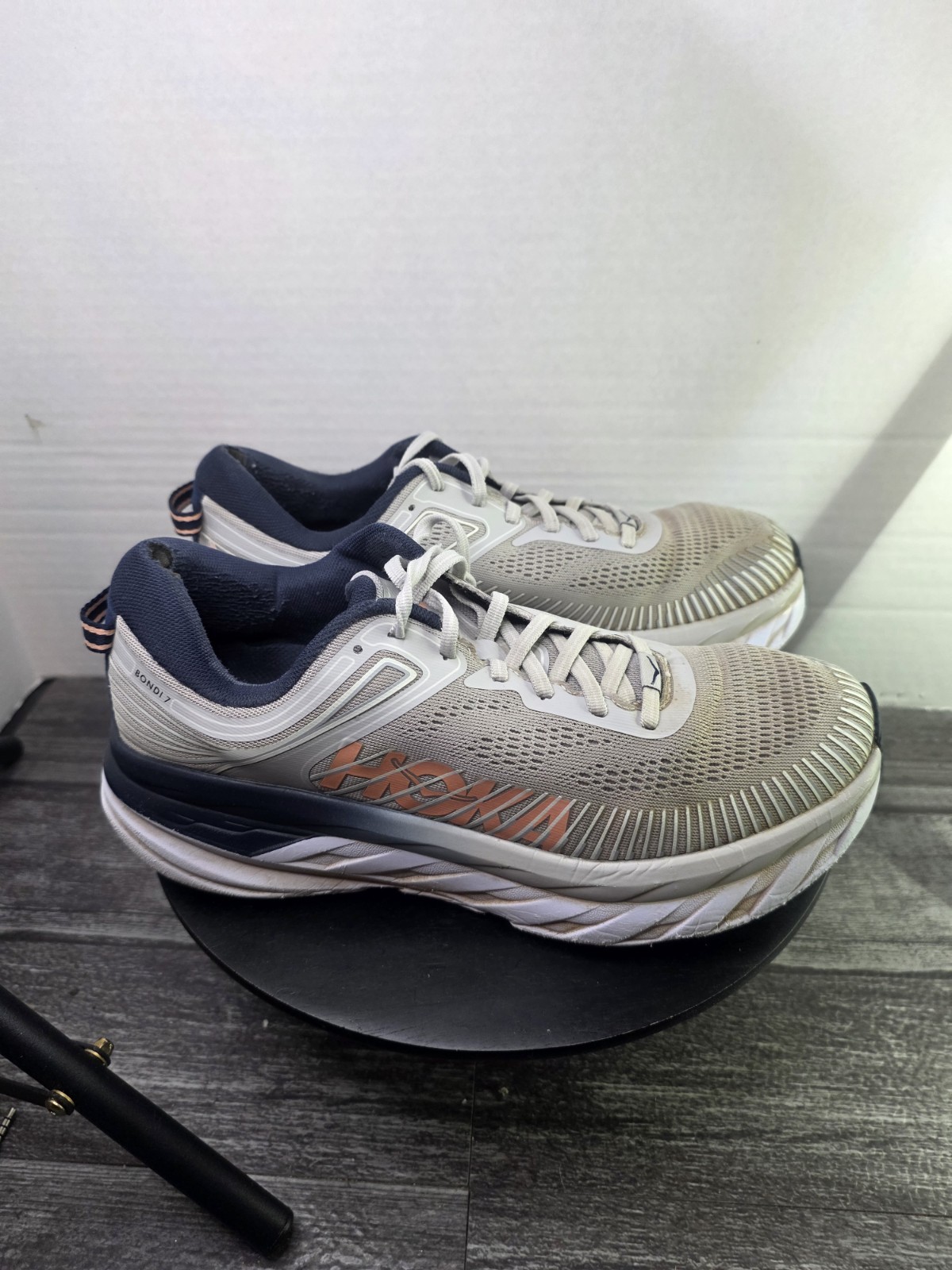 Size 9.5 – Hoka One One HOKA Bondi 7 Lunar Rock Black Iris Womens