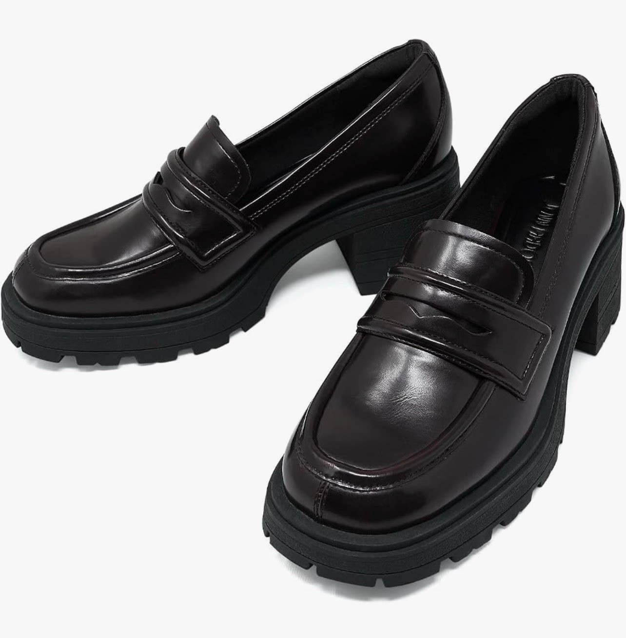 Size 8 JENN ARDOR Women’s Brown/Maroon Faux Leather Slip-On Loafers Padded