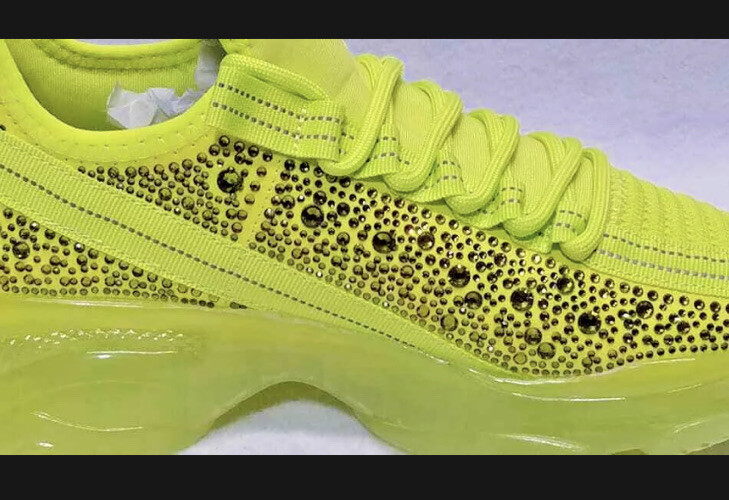 Steve Madden Sneakers Womens Maxima Lime SM NY90 Bejeweled Brand New