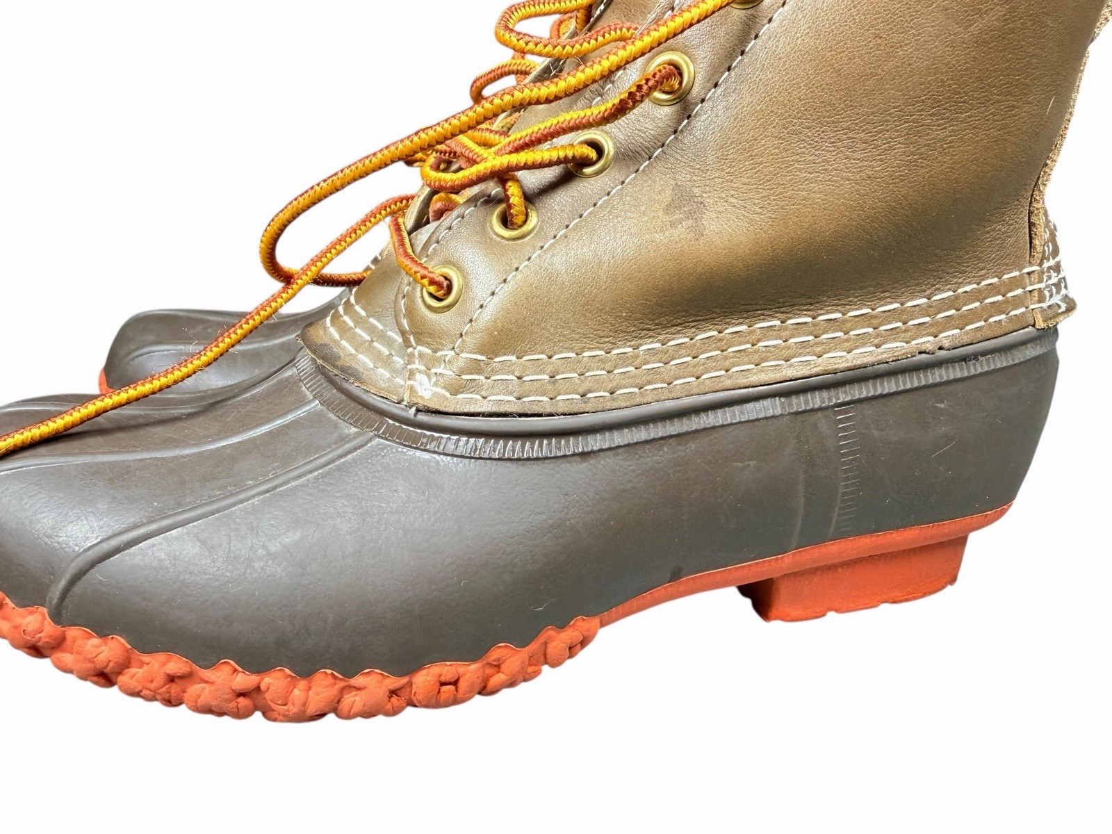 L.L. Bean Maine Hunting Duck Boots 2017 Limited Orange Chain Sole USA Womens 7M