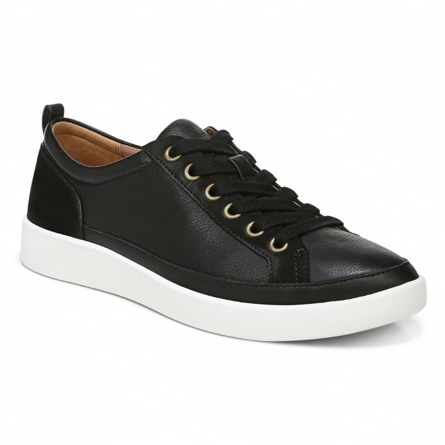 VIONIC Women Winny Sneaker, Onyx Leather (NEW)