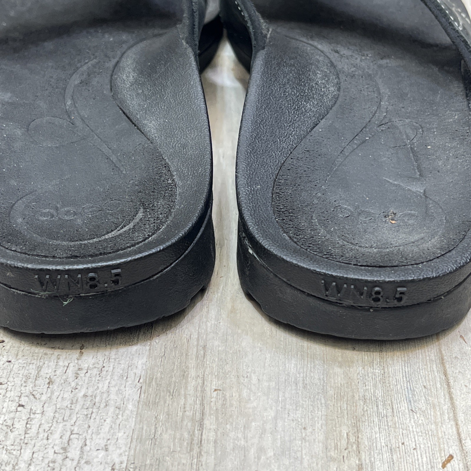 Abeo Balboa W400 Sandals Flip Flops Thongs Women’s Sz 8.5N Leather/Textile Black