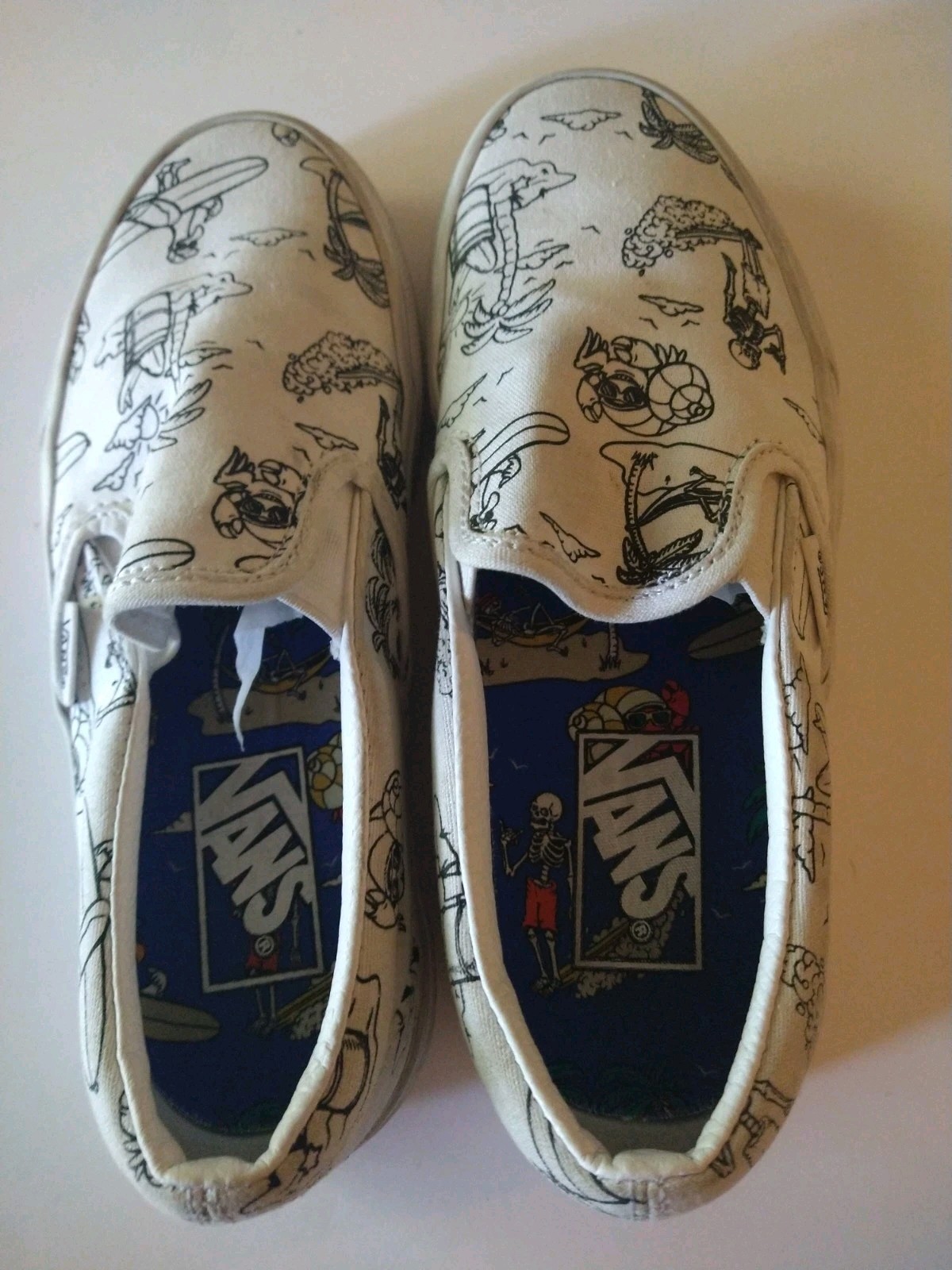 Vans Shoes Women’s Size 5 Men’s 3.5 White Slip On Low Tide Beach Skate Bmx