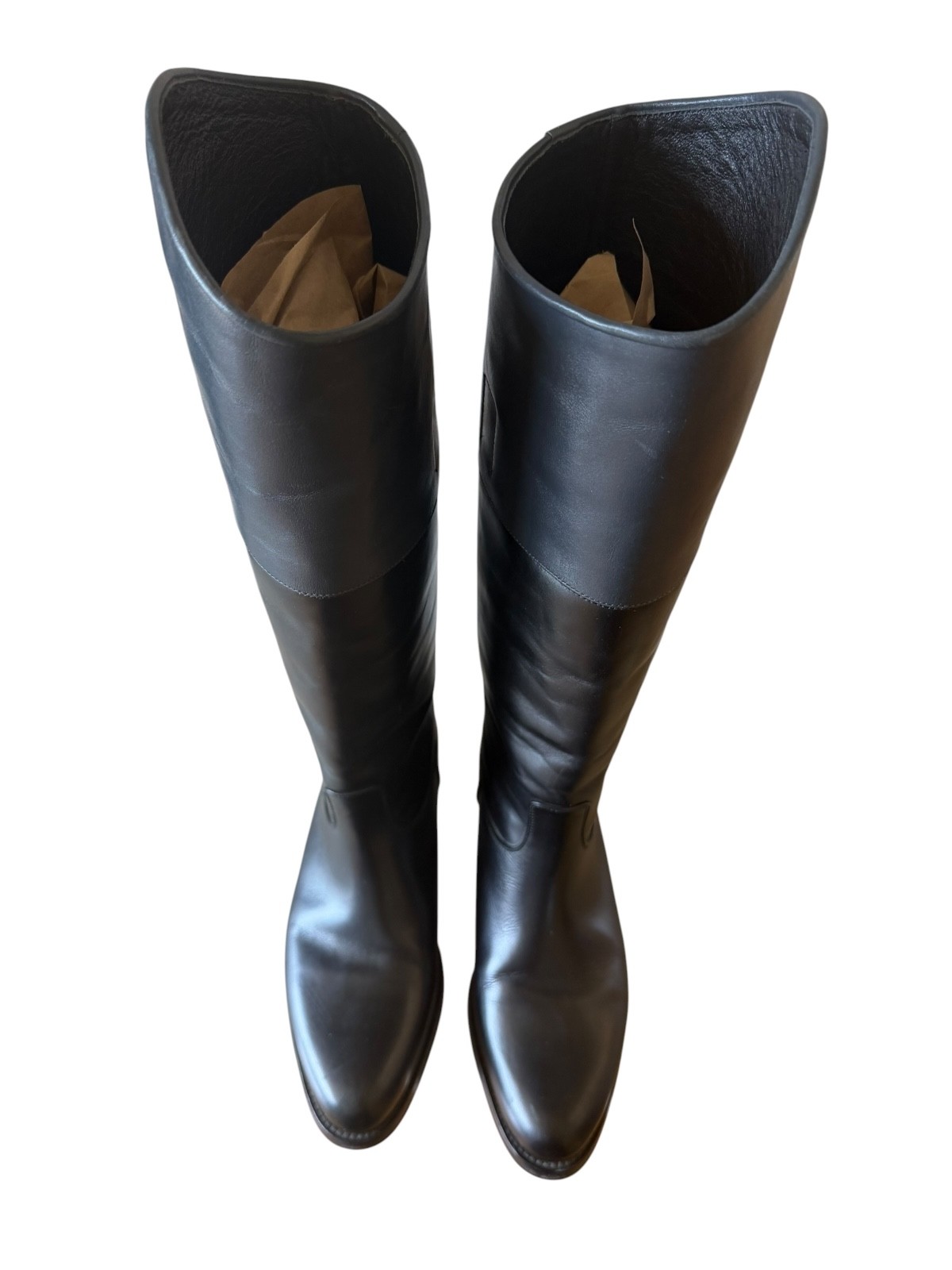 Jil Sander Two Tone Black Grey Leather Riding Boots Women EU 37 US 6.5 $1400!
