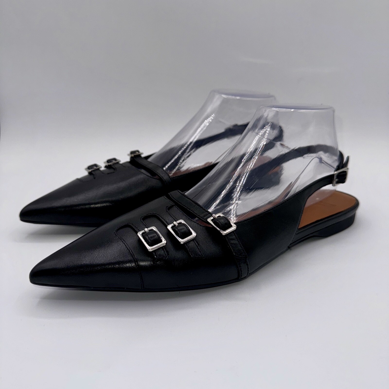 Vagabond Hermine Sling Back Flats Women’s Size 9 EU 39 Black Leather