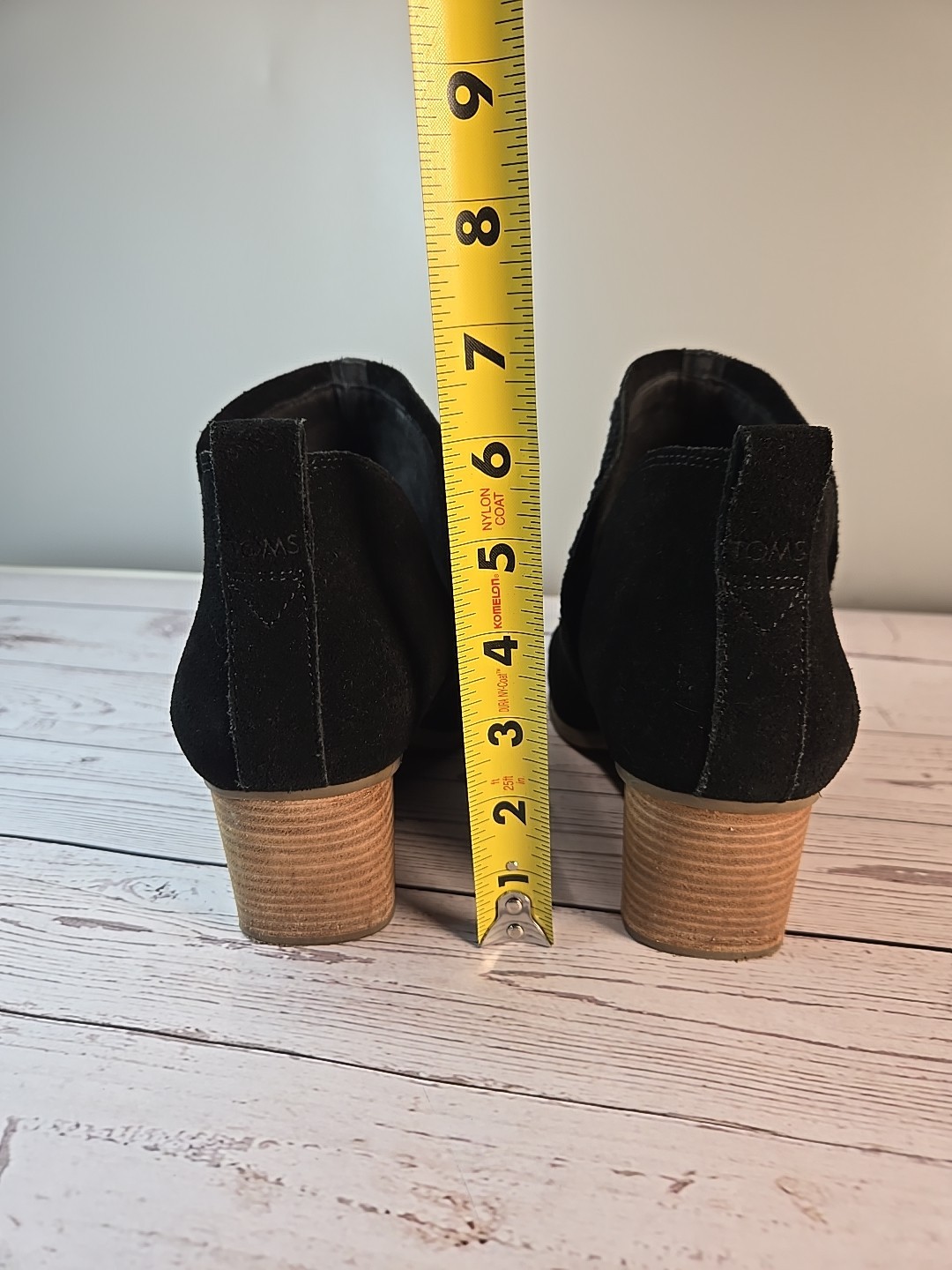 TOMS Women’s Kaia Wedge Ankle Boot Black Suede Size 10 W Bootie