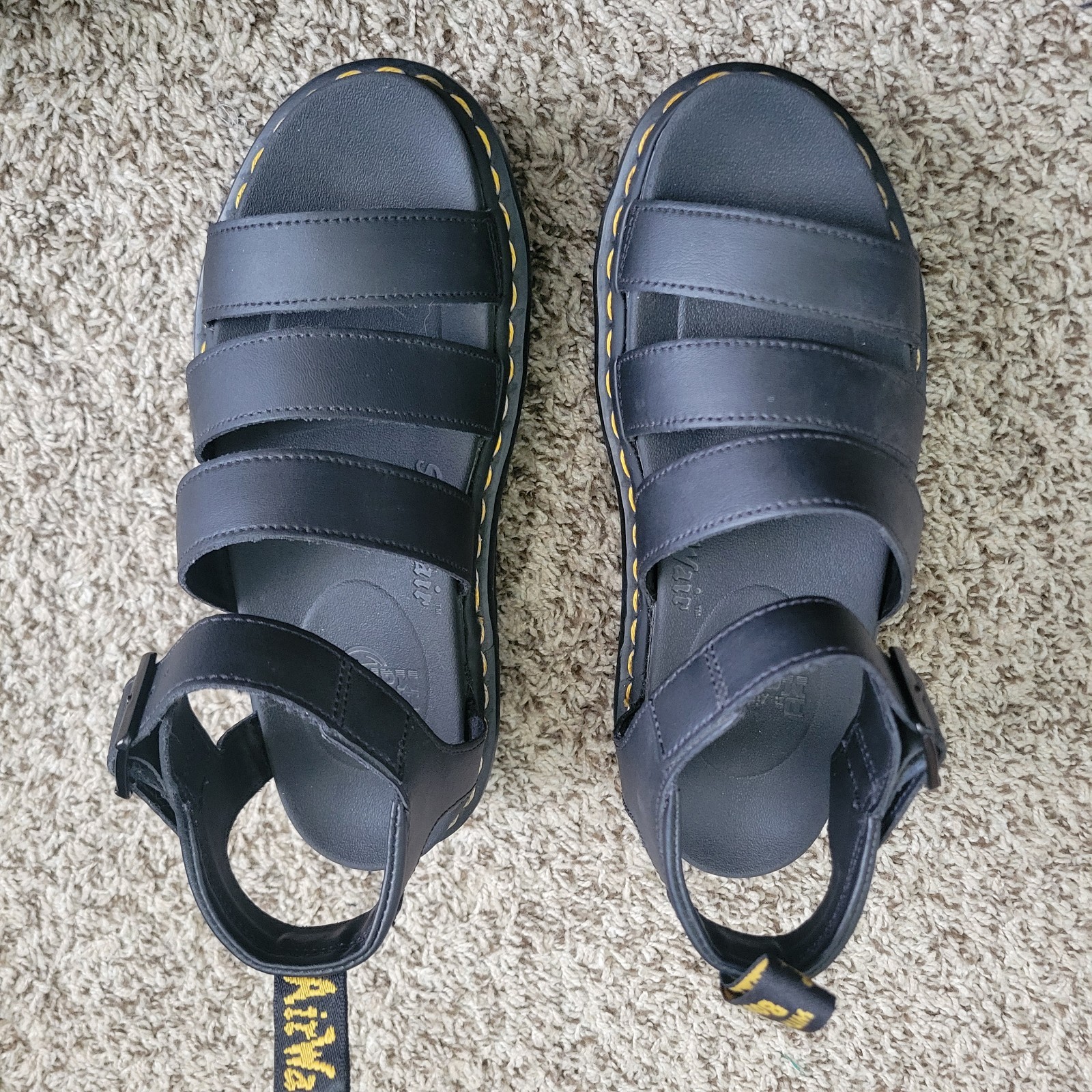 Dr. Martens Blaire Quad Platform Sandals Shoes Black Leather Chunky Summer 7