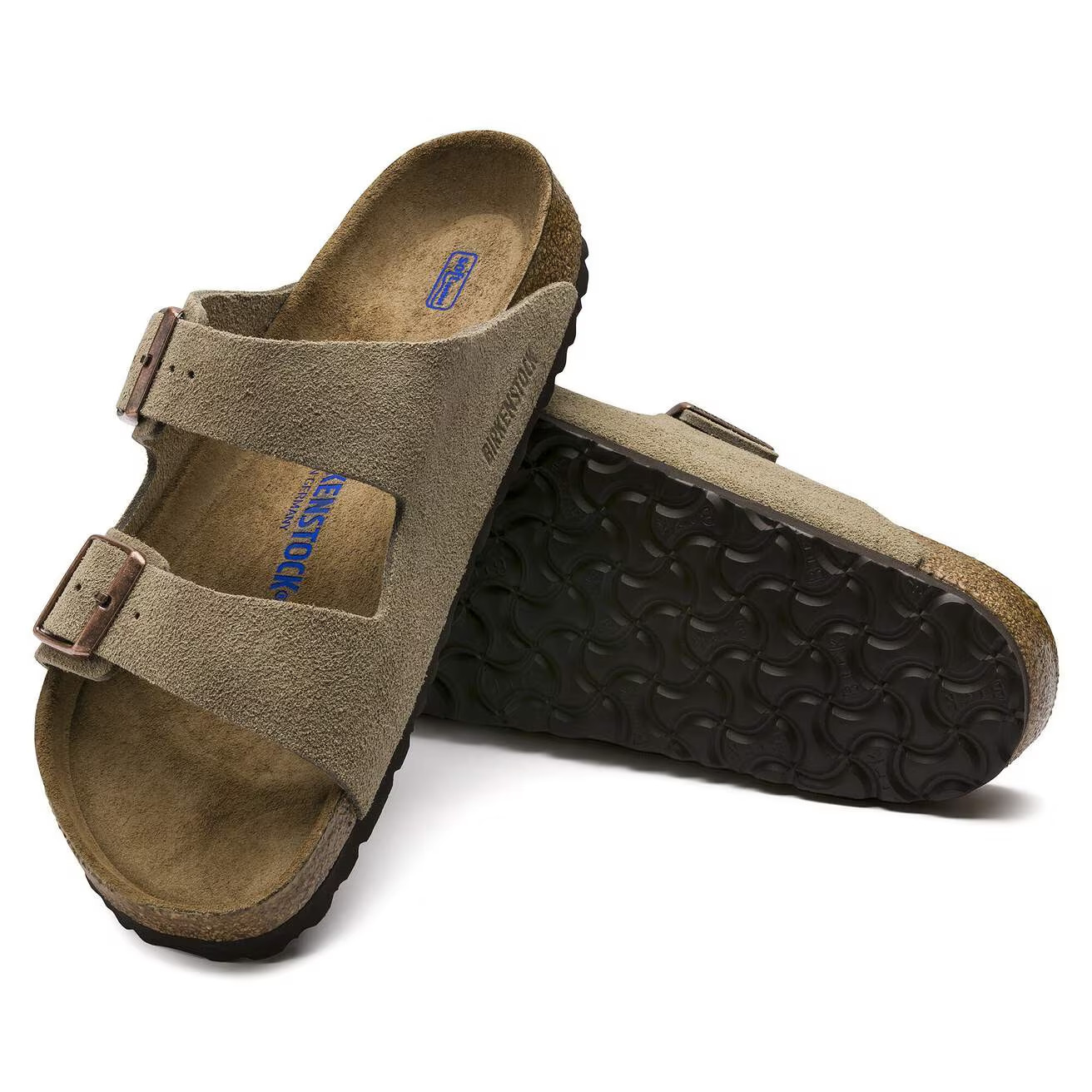 Birkenstock Arizona Soft Footbed Suede Leather Sandals Taupe Black Mocha Mink