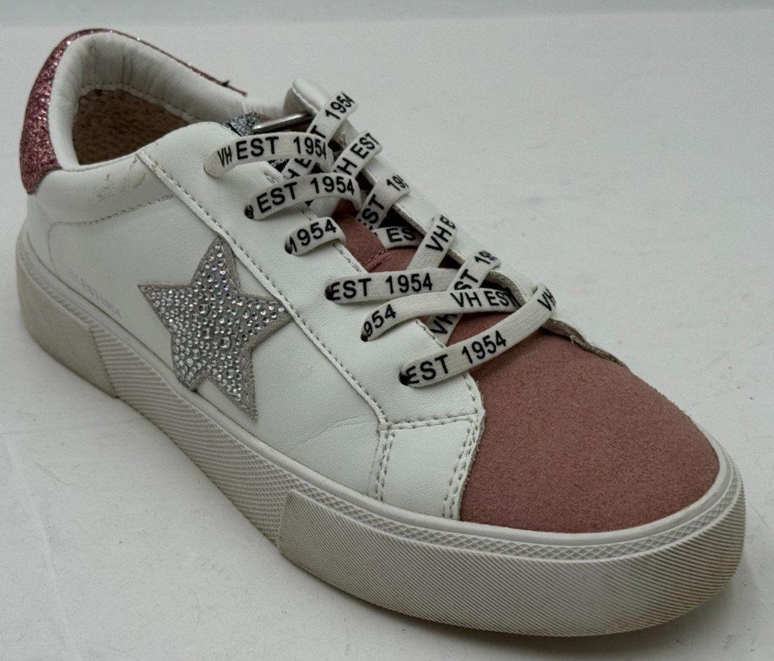 Vintage Havana Main Womens Sneakers 7 White Blush Glitter Lace Up Comfort Shoes