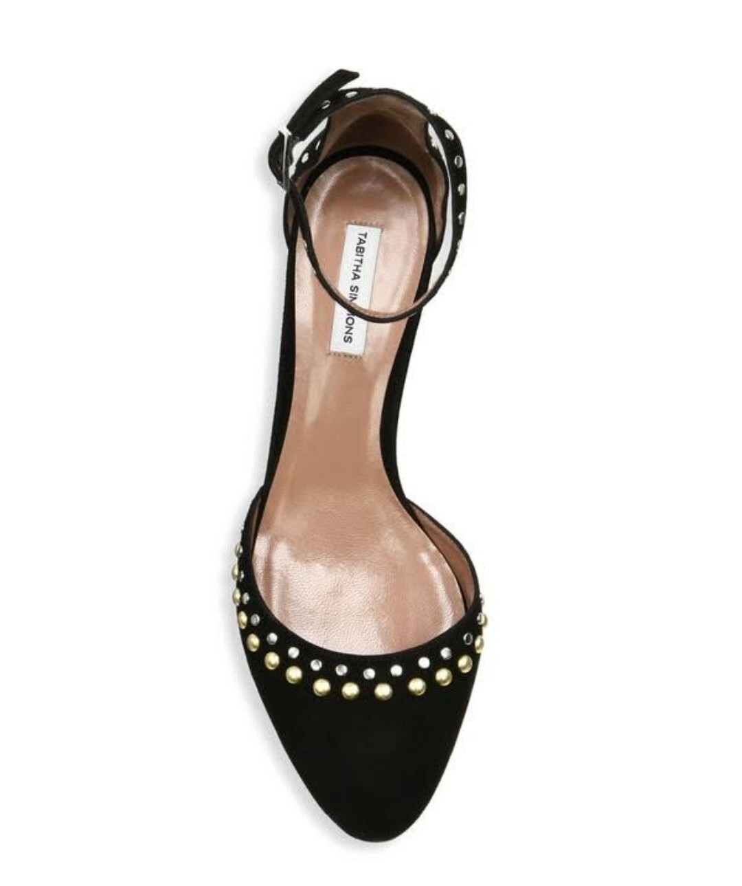 Tabitha Simmons Anais Black Suede Leather Studded Ankle Strap Pump Shoes 40.5
