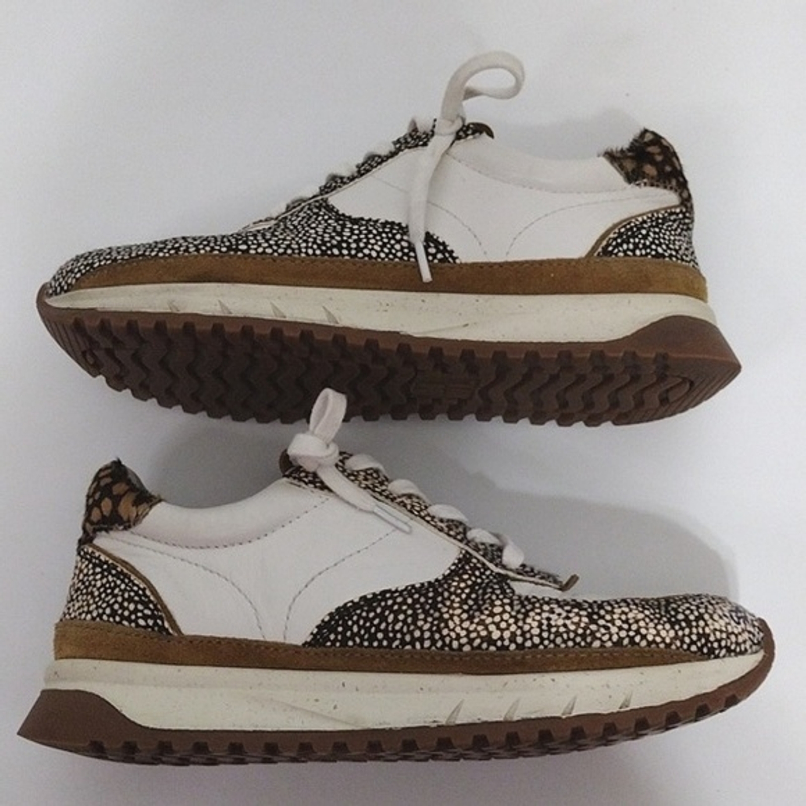 Madewell Kickoff Trainer Sneakers 6 Leather Calf Hair Eco Chic Platform Shoes