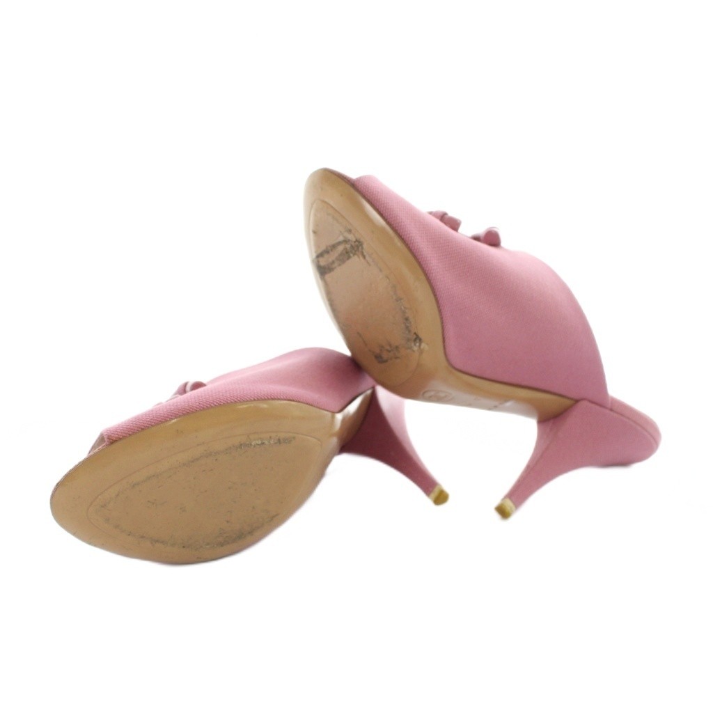 CHANEL Mule Sandals Cocomark Canvas Pink Women’s Size EU36/US5.5