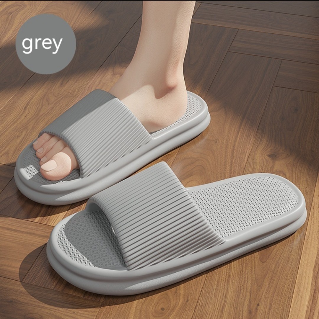 Striped House Slippers Soft Non-Slip Bathroom Indoor Slippers for Women Men