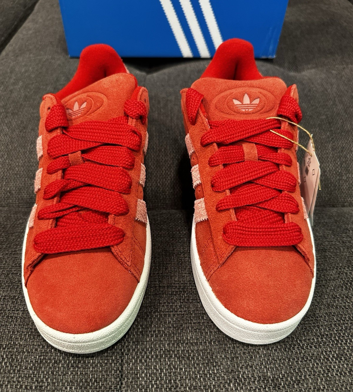 Adidas Campus Women Size 6.5 Better Scarlet/Pink Spark/Cloud White Suede IF9637