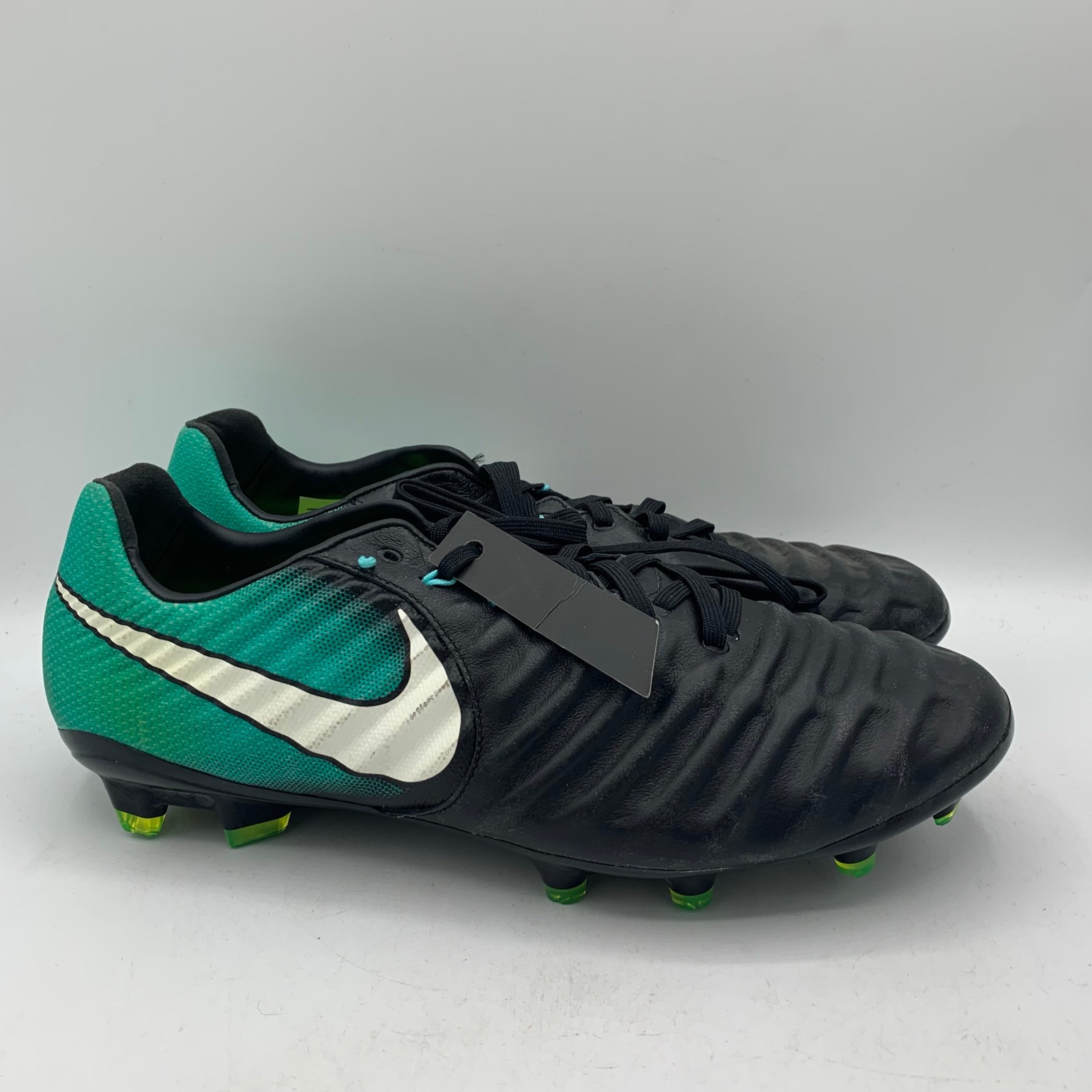 Nike Tiempo Legacy III FG Soccer Cleats Womens Size 10/Mens 8.5 Black Aqua