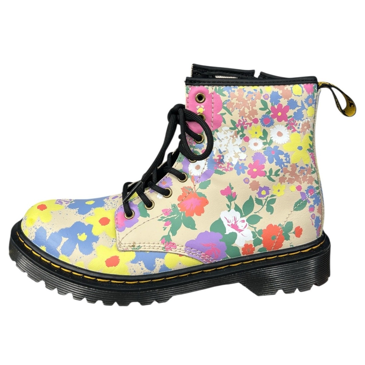 Dr. Martens Unisex 1460J Floral Multicolor Combat Boot Size M 4 W 5