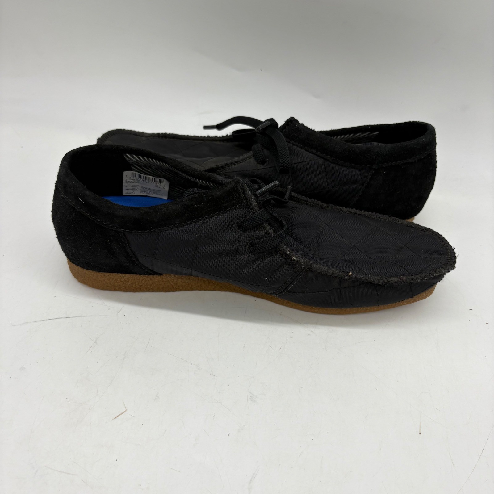 Clarks Wallabee Black quilted Leather Lace Up Shoes Women’s 8.5M