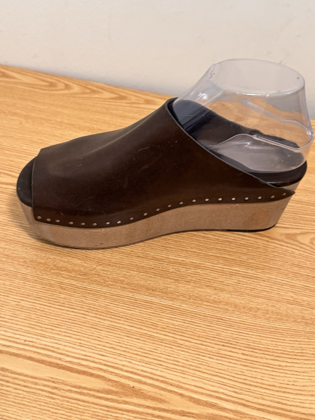 Rick Owens Open Toe Clogs Women Sz EU 39.5 Mule Platform Sabot Brown