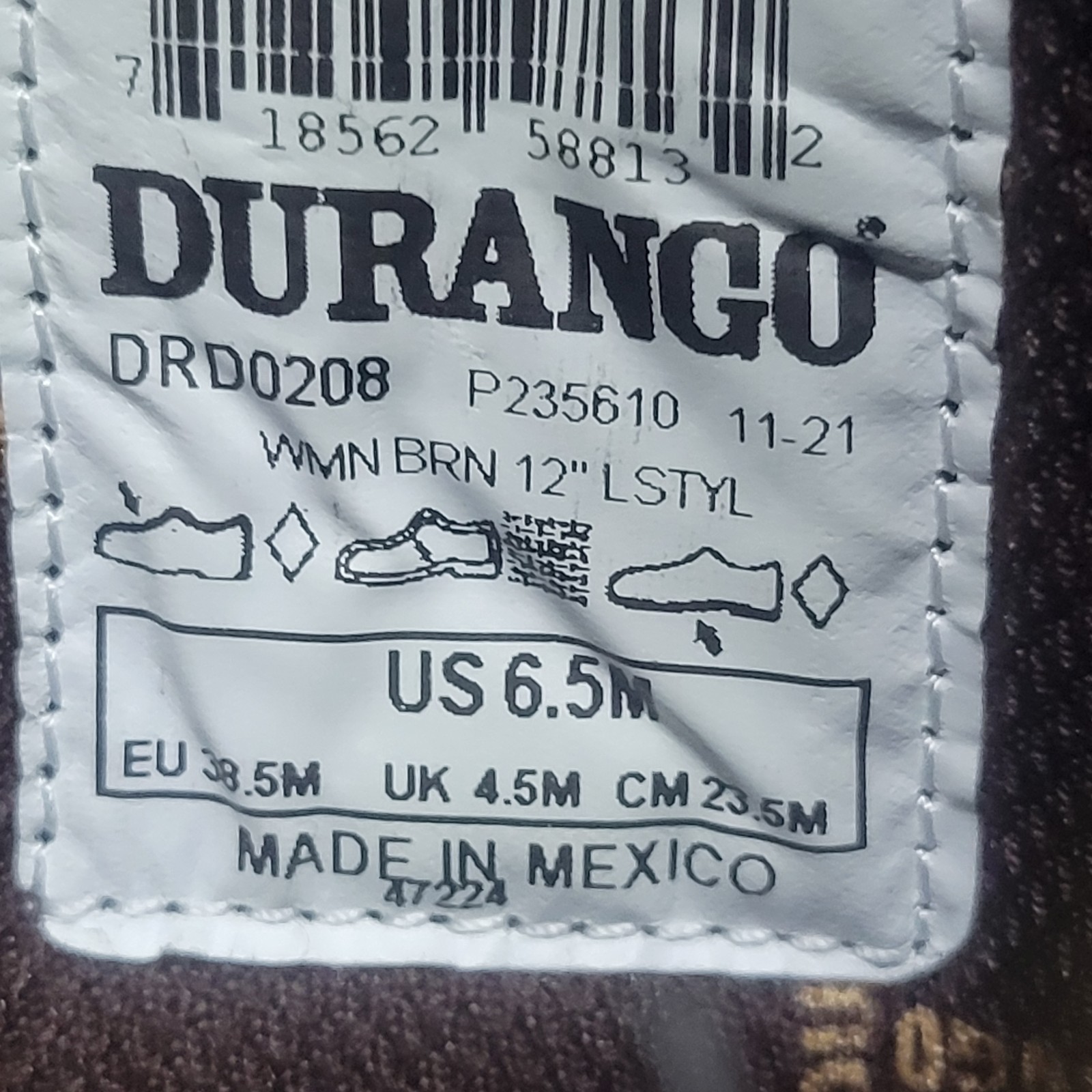 Durango 12″ American Flag Buckle Western Boot Tan Women Size 6.5M (READ DESCRIP)