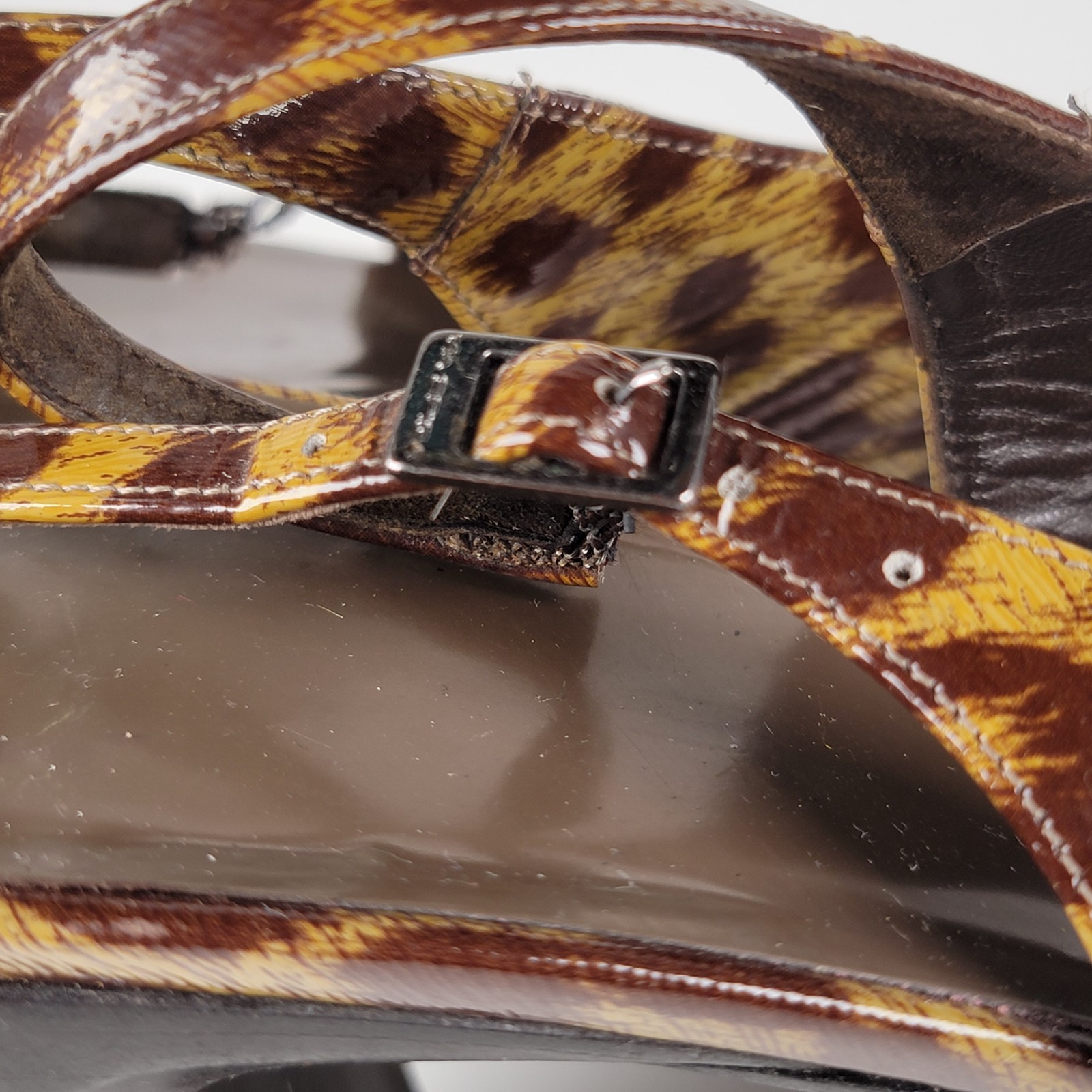 Via Spiga Leopard Print Slingback Sandals Women’s Block Heel Italy Size 9.5 eu40