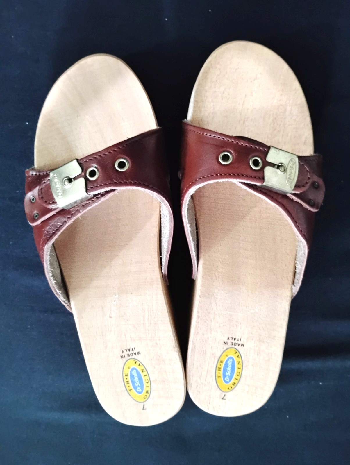 Dr. Scholl’s NEW Original Wood,Wooden Platform Slide Sandals Size 7 M Italy