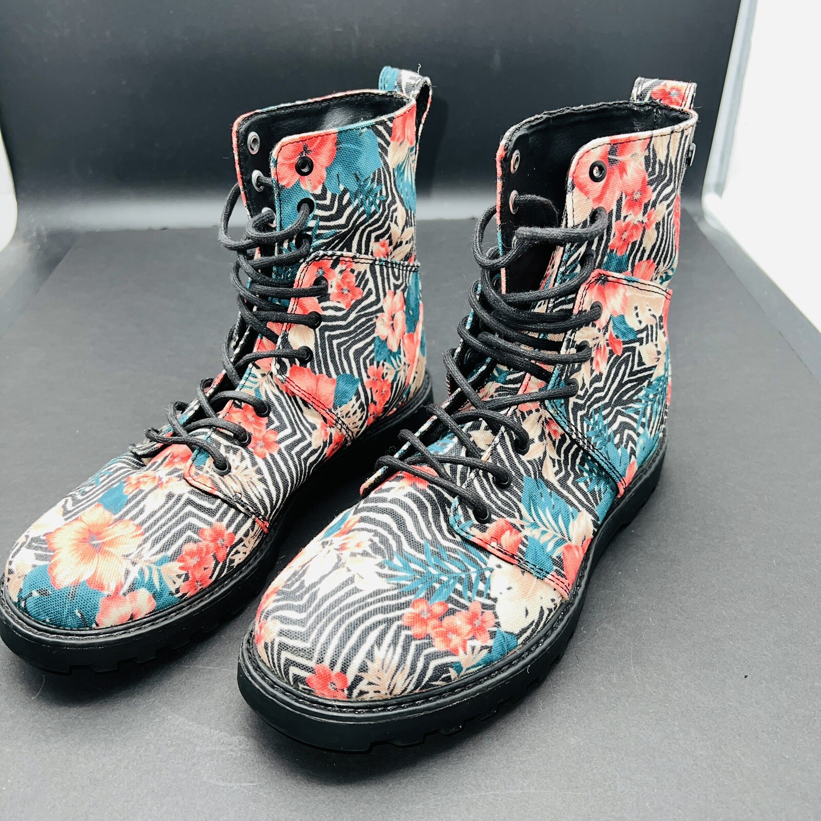 Women’s Volcom Go Figure Floral Print Combat Boots