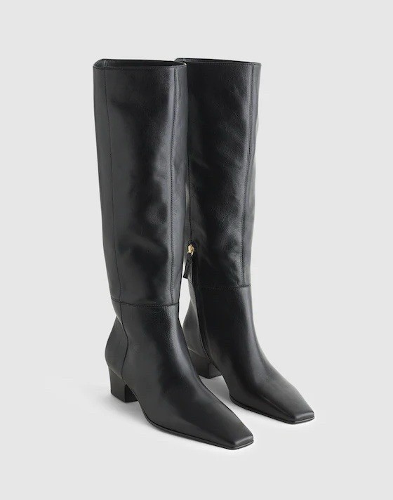 Madewell The Lexie Tall Boot in Black Leather Size 8 $298 NX079