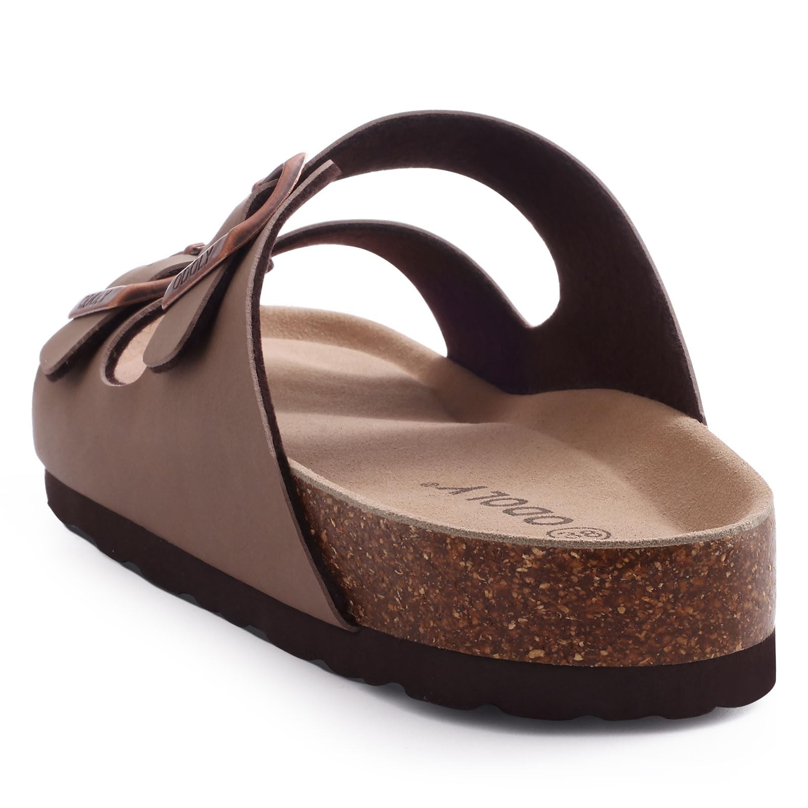 ODOLY Unisex Cork Footbed Slide Sandal, Arch 8-8.5 Women/6.5-7 Men, Brown