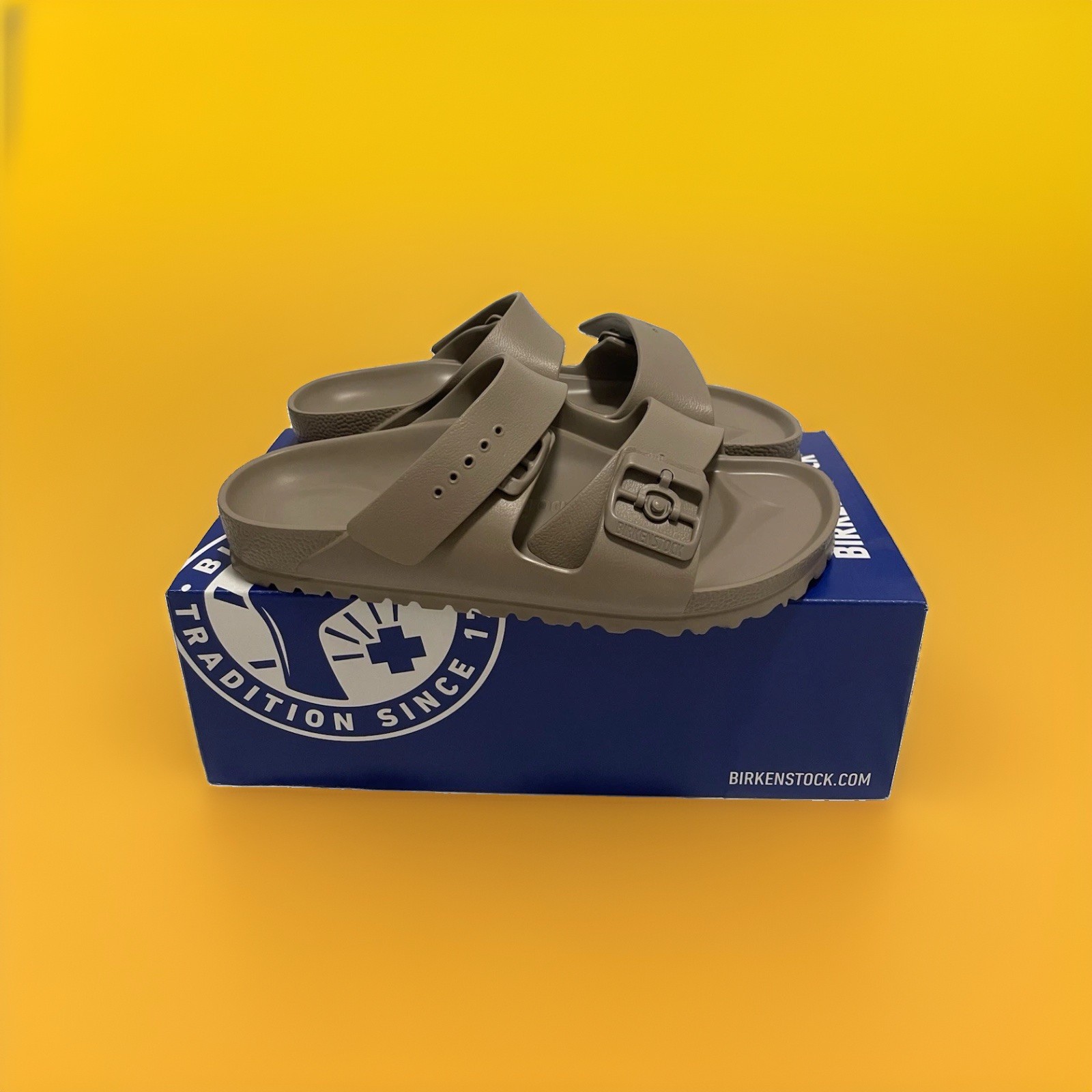 Birkenstock Arizona Essentials Eva Sandals,Gray Taupe Size 39
