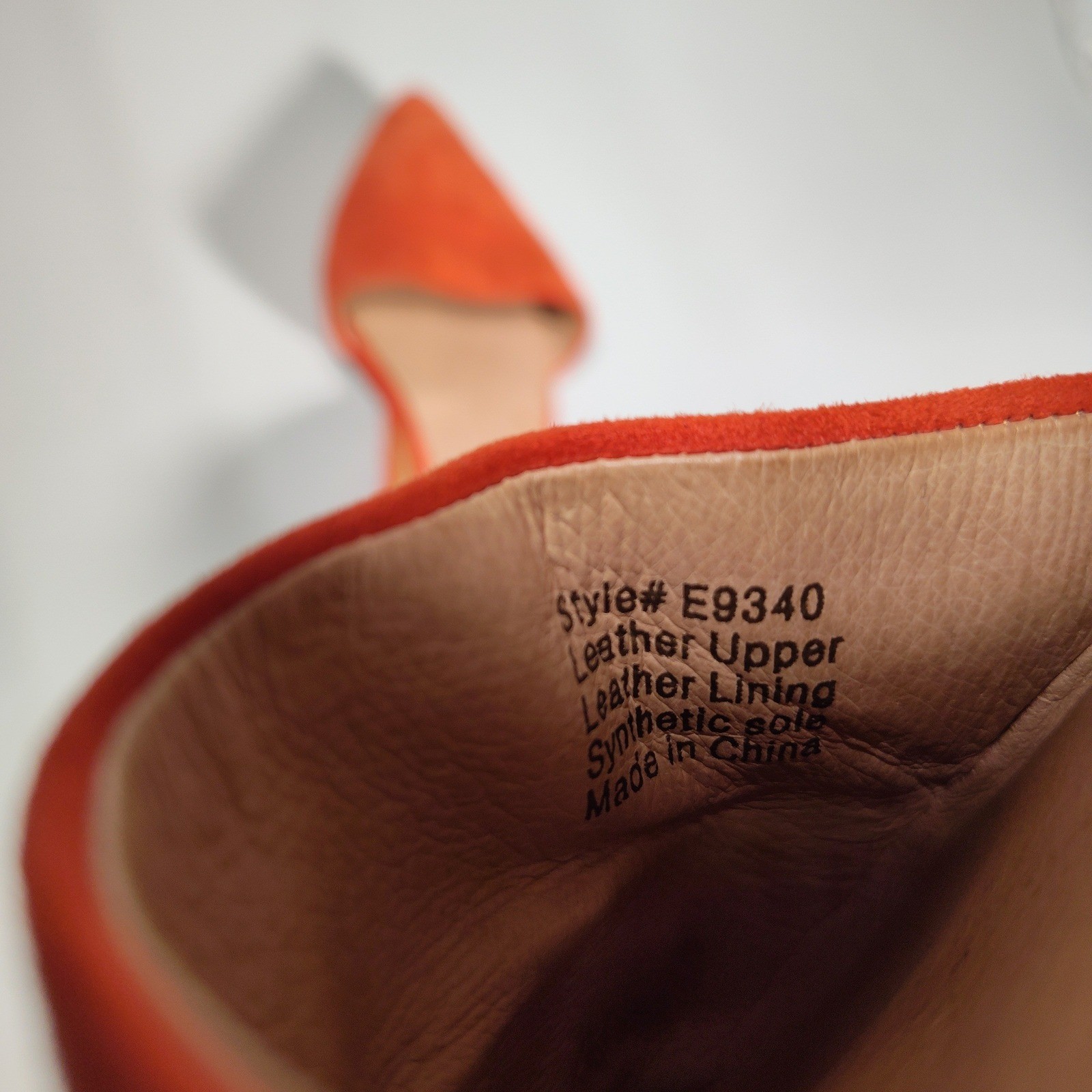 Madewell Lydia Orange Suede Pointed Toe d’Orsay Flats Shoes Womens 8.5