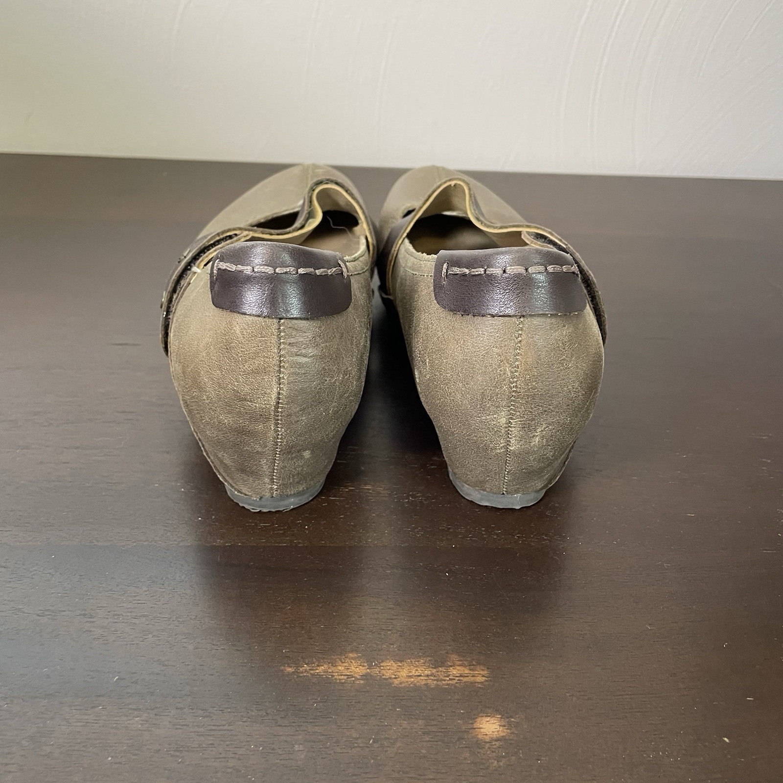 OTBT Women’s Salem Wedge Shoes, Mary Jane, Tan Brown Leather, Size 7.5
