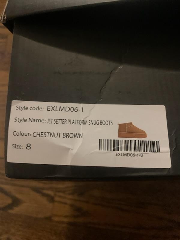 White Fox Jet Setter Platform Snug Boot Chestnut Brown Size 8