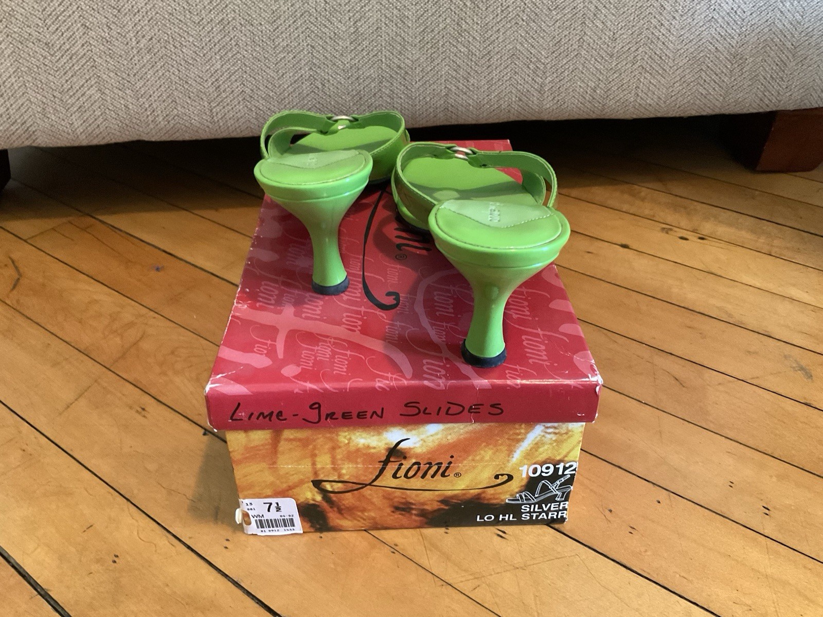 Lime Green Slide Heels Size 7.5