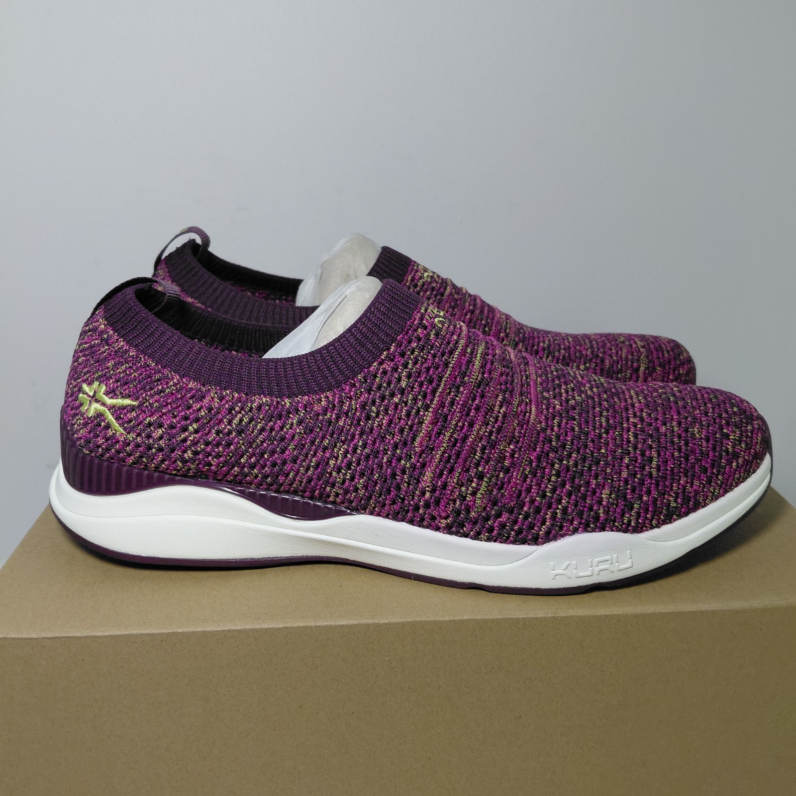 Kuru Stride Shoes Running Plum Purple Confetti Slip On Sneakers Women’s Sz 11M