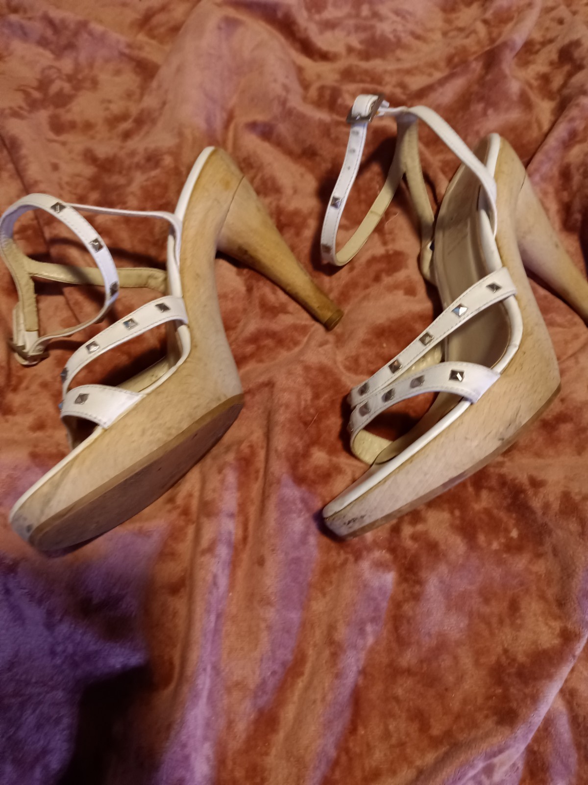 Versace Jeans Couture White Platform Sandals Women’s Size 38 US 8