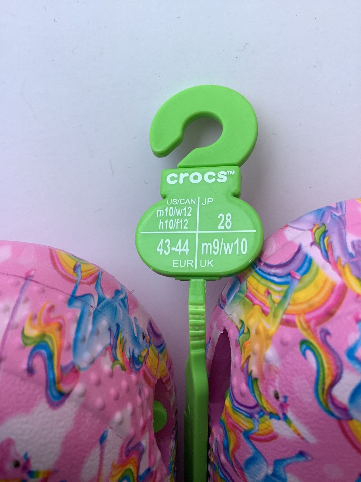Crocs M10 W12 Lisa Frank Rainbow Unicorn Pink Classic Clog