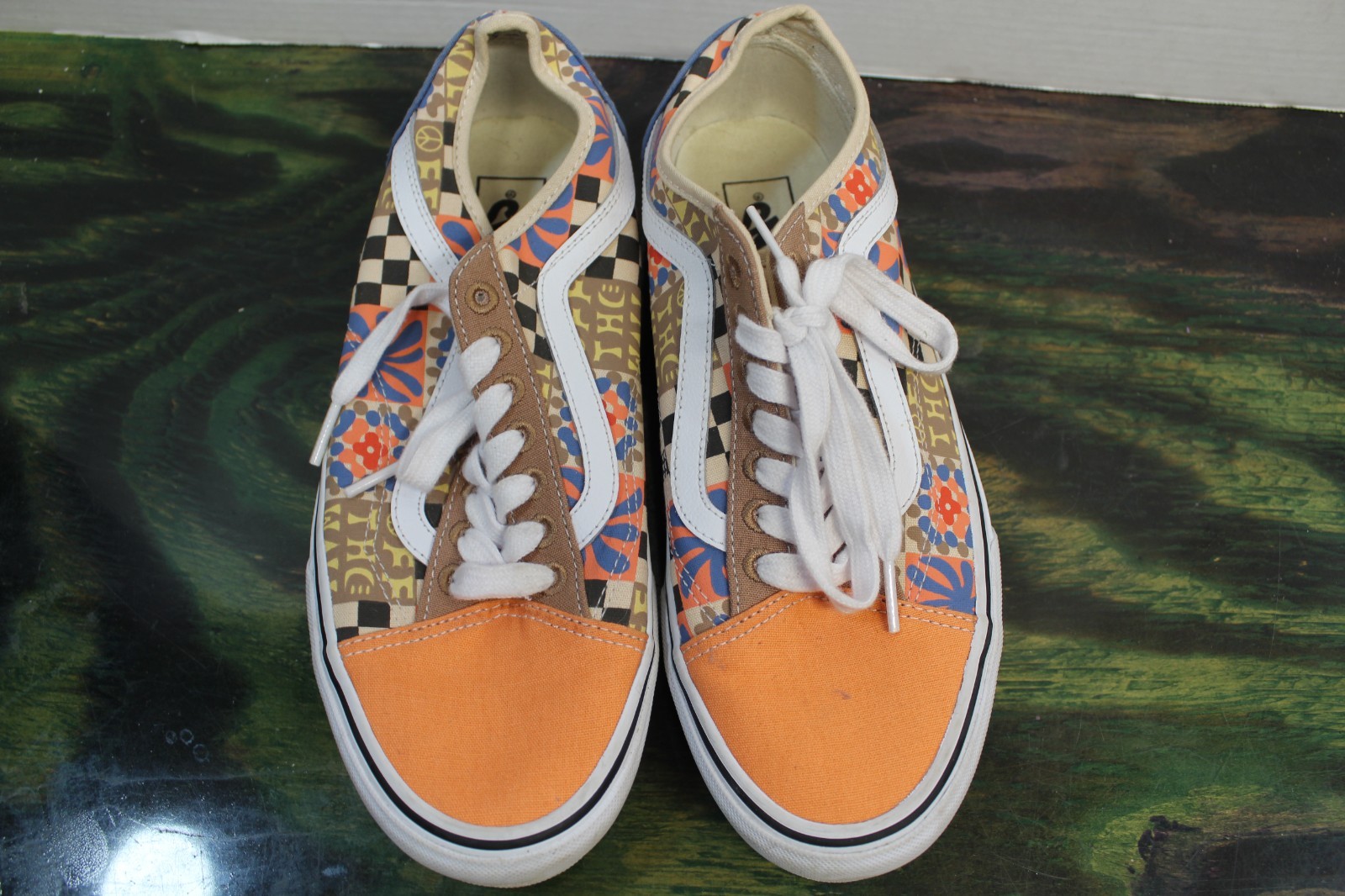Vans Camp Positive Skate Shoes Sneakers Sz 10 Lace-up Canvas Foxing Peace