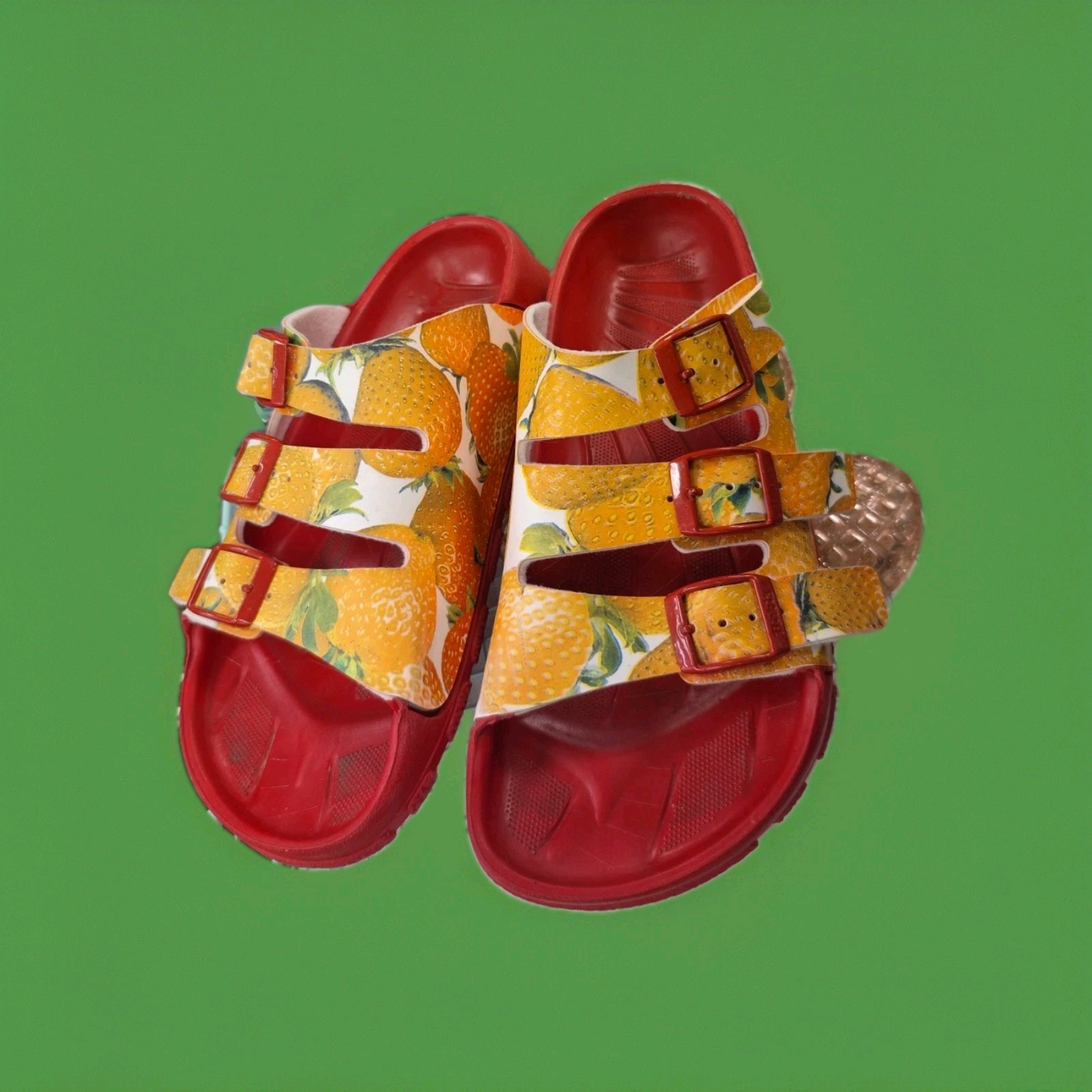Birkenstocks Birki’s Sansibar Tropical Citrus Rubber Sandals Size 37EU Preowned