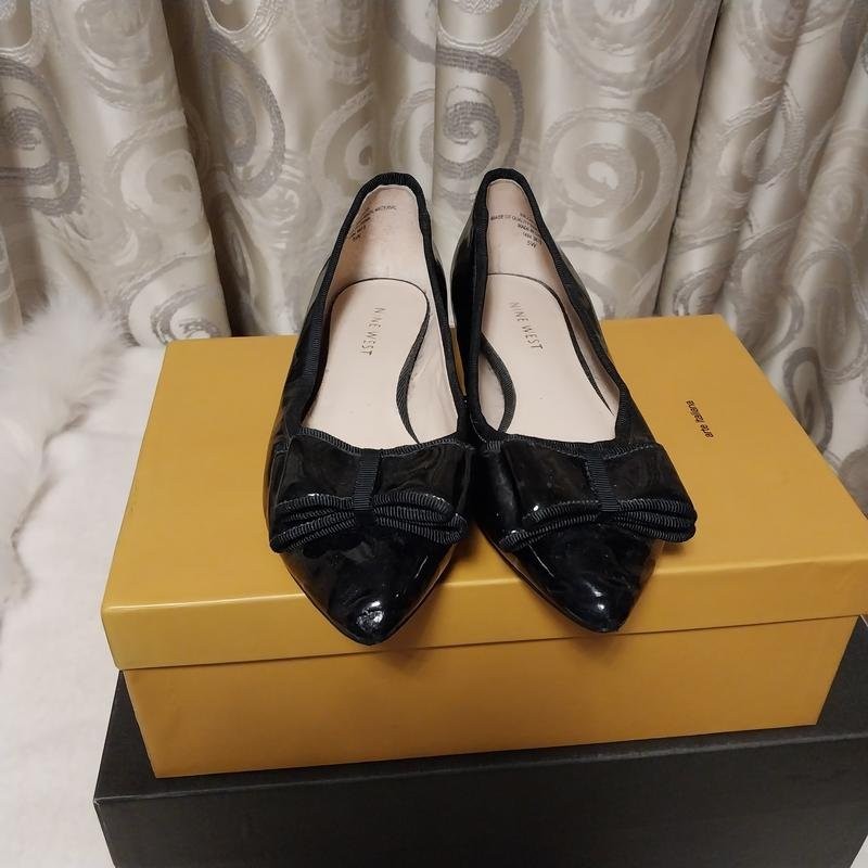 Women Nine West heels black synthetic leather 35